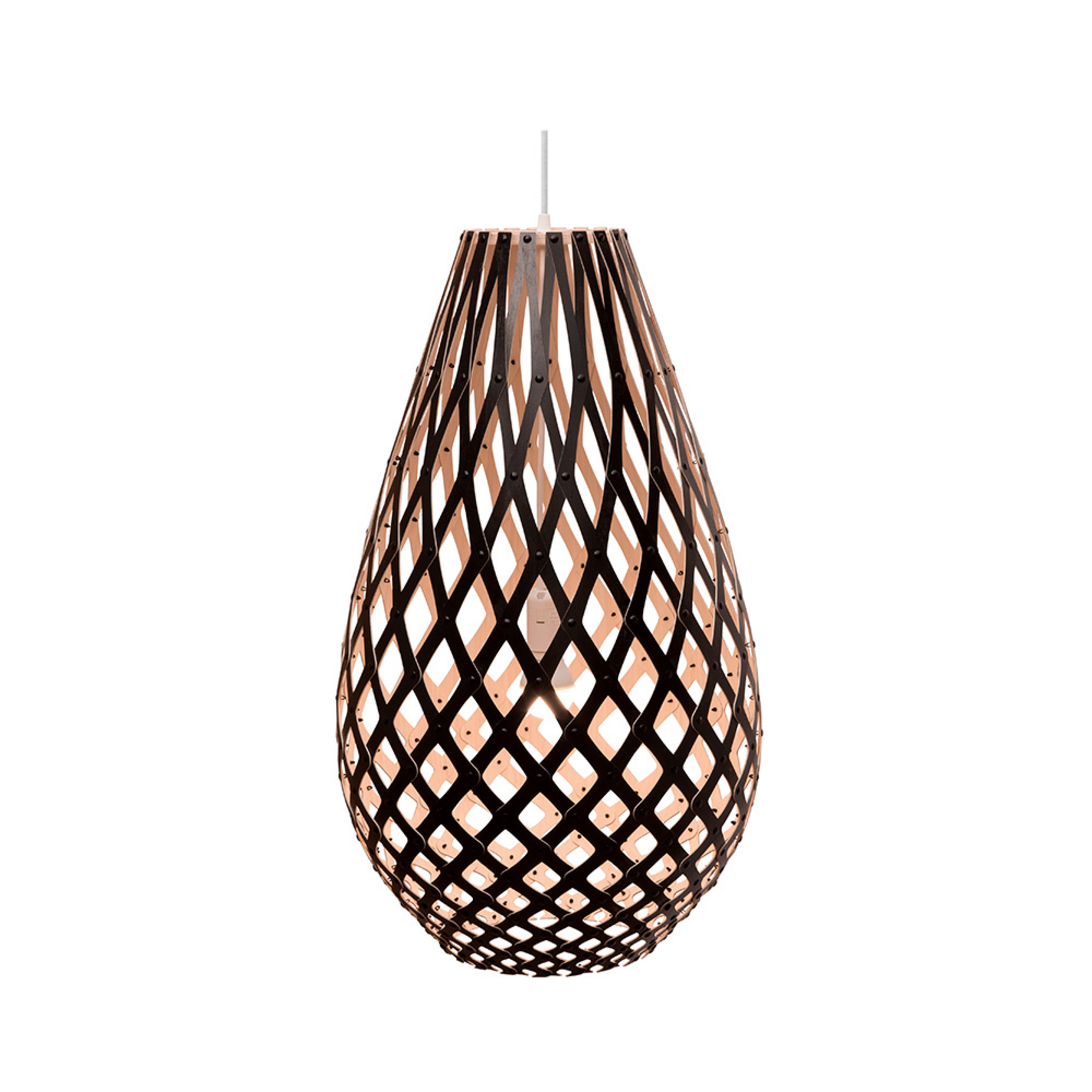 Koura Lampada a Sospensione H120 1 Lato Nero - David Trubridge
