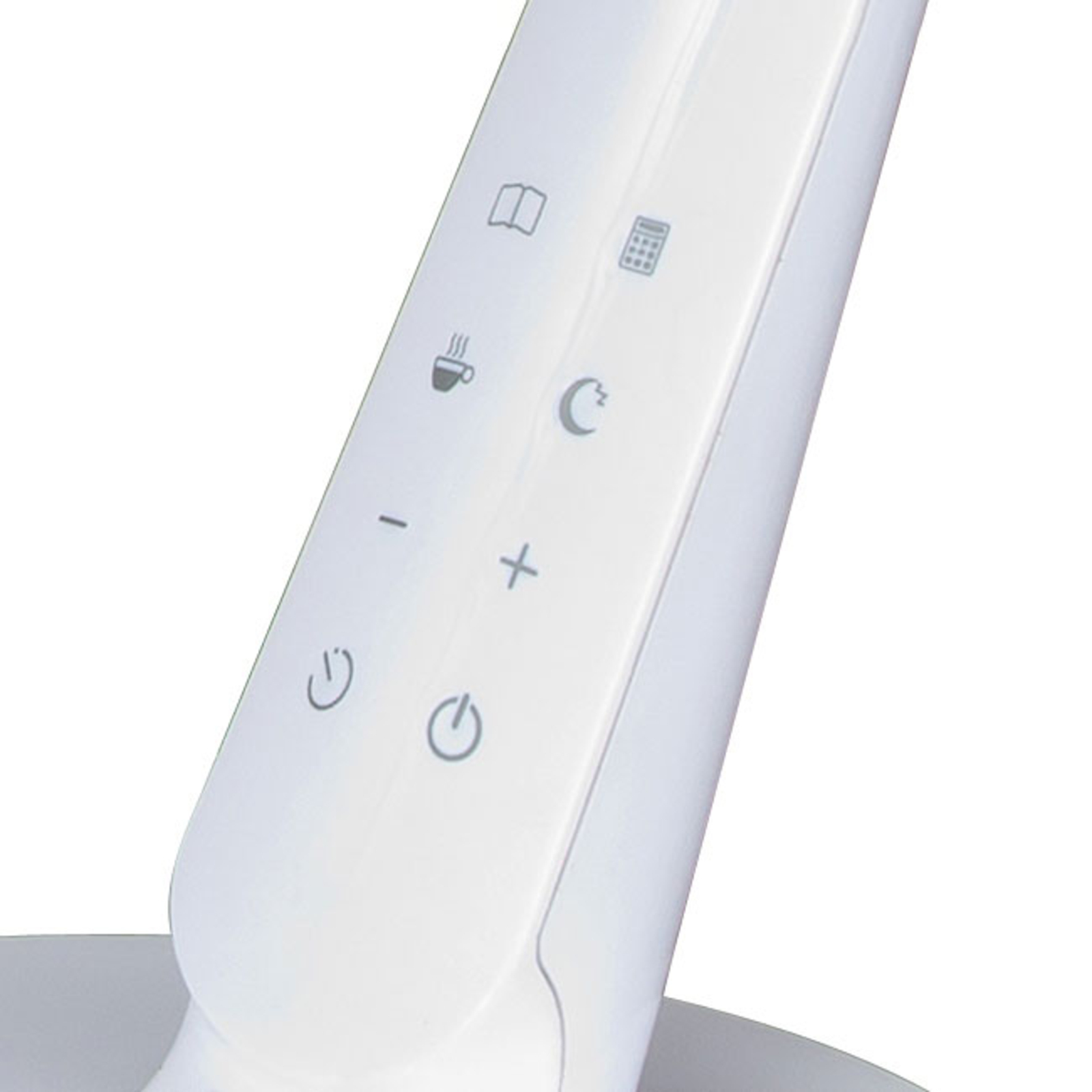 LED-työpöytälamppu Zig, valkoinen käyttöpaneeli