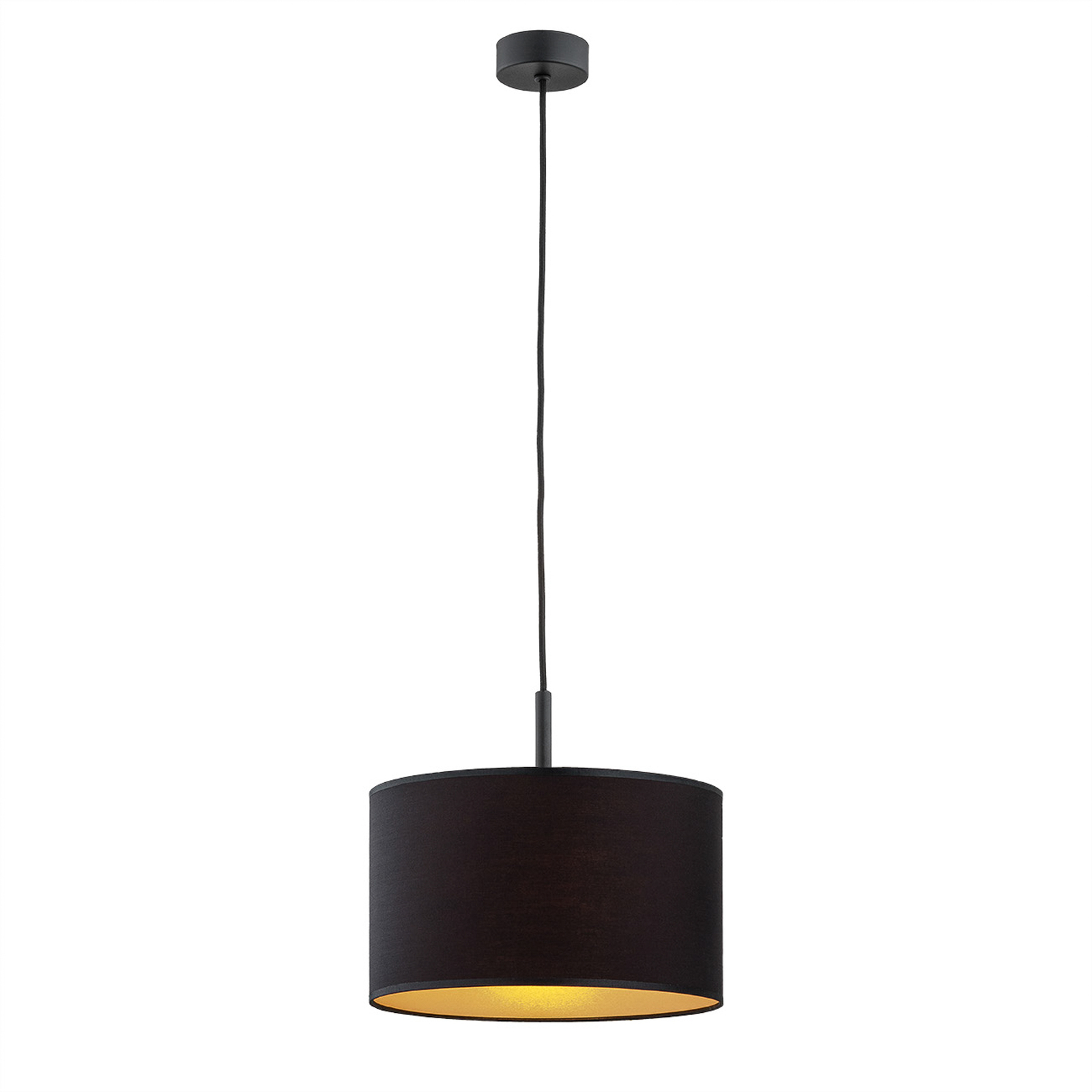 Lampada a sospensione Lobera 1 luce, tessuto nero