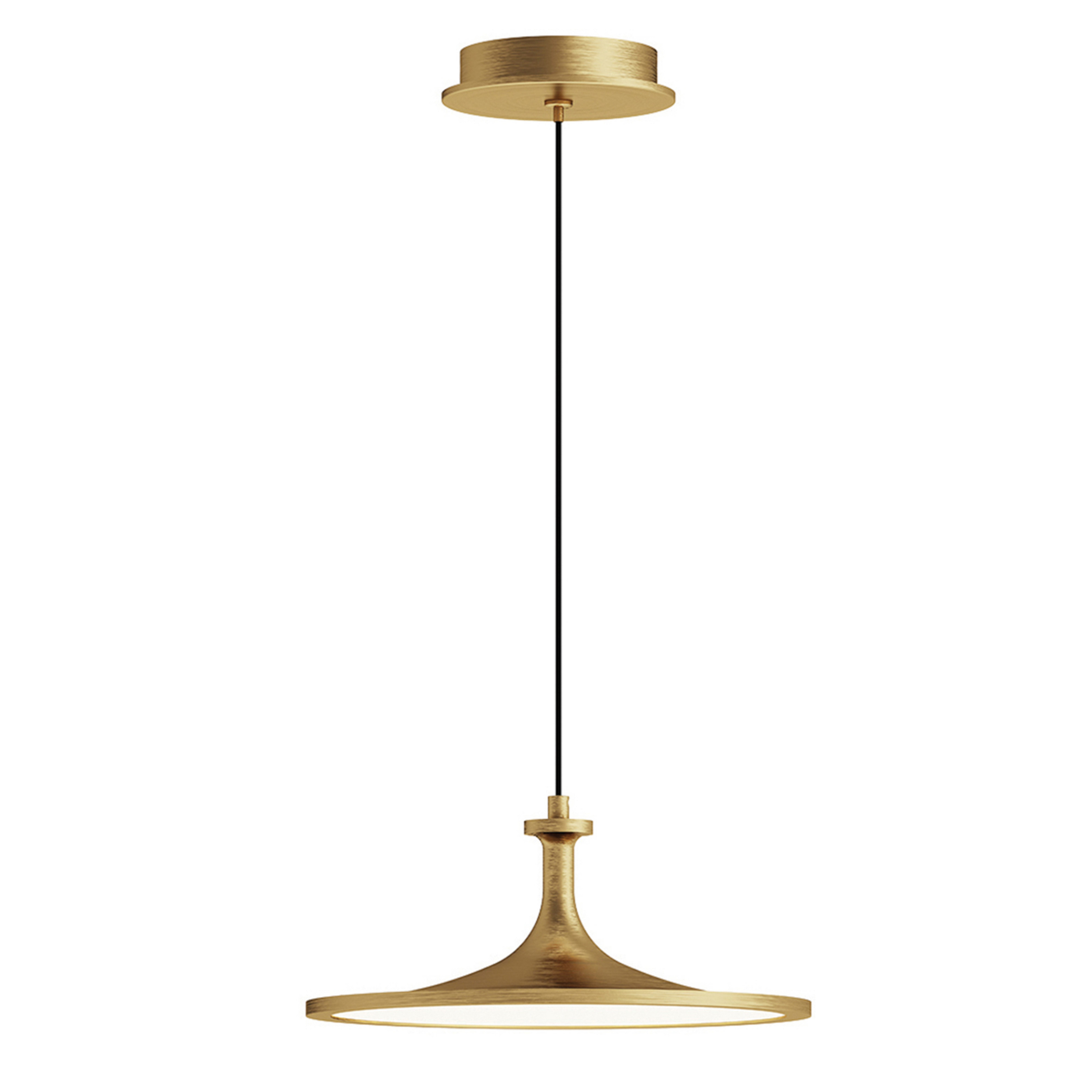 Issa LED-hengelampe, gull, Ø 31 cm, metall, dimbar – Elstead
