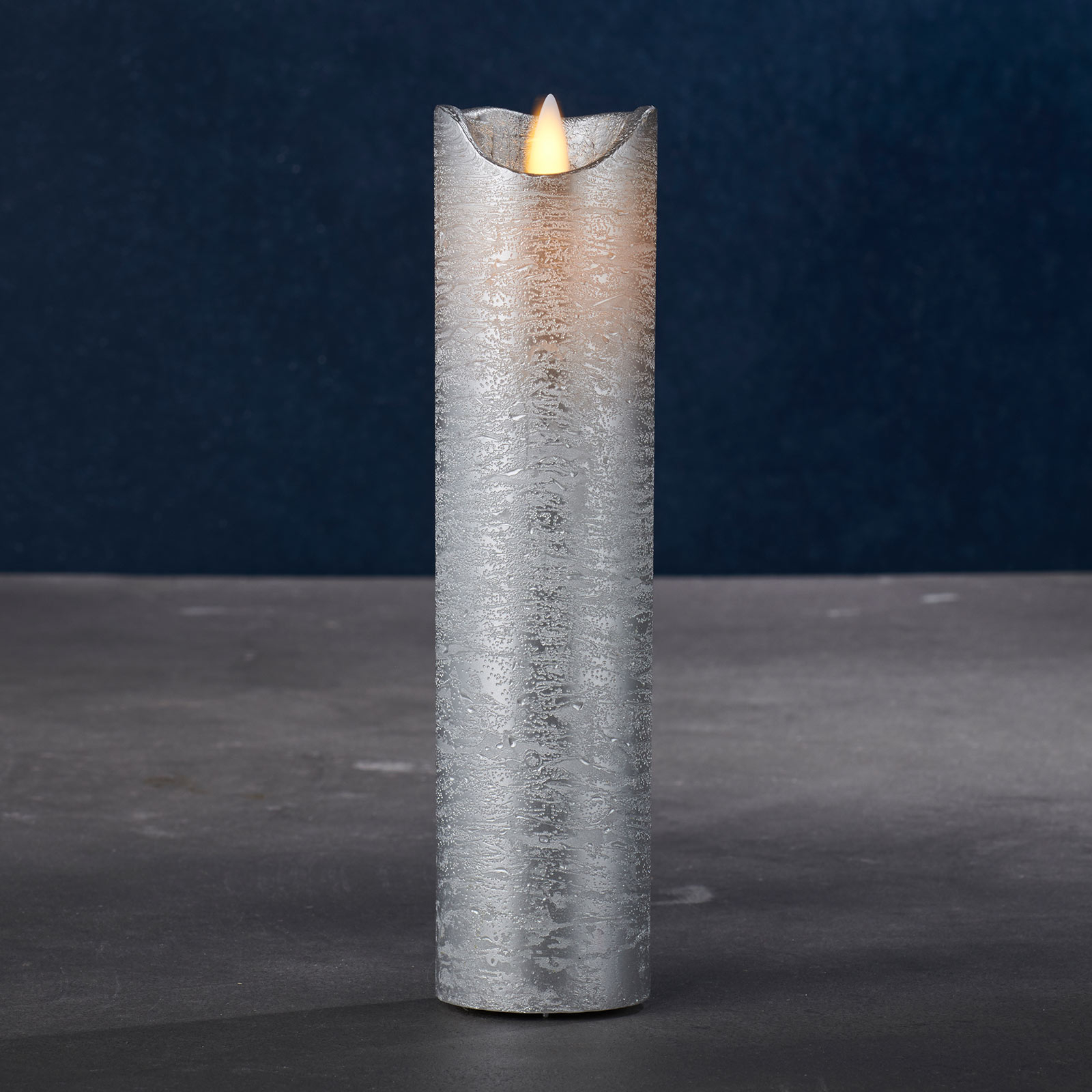 LED-Kerze Sara Exclusive, silber, Ø 5cm, Höhe 20cm