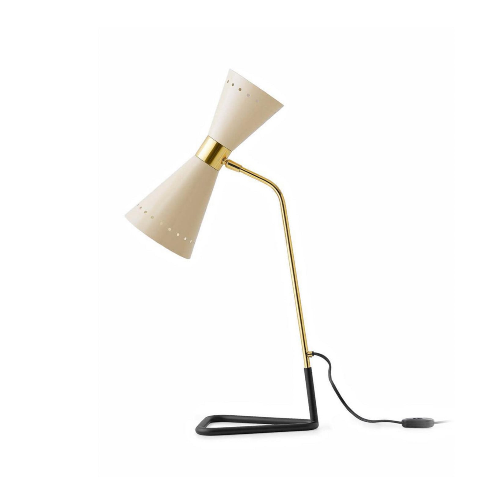 Lampa de masă Stilnovo Megafono culoare fildeș 62 cm metal - Camera de zi / sufragerie - Design - culoarea fildeșului culoarea aurului