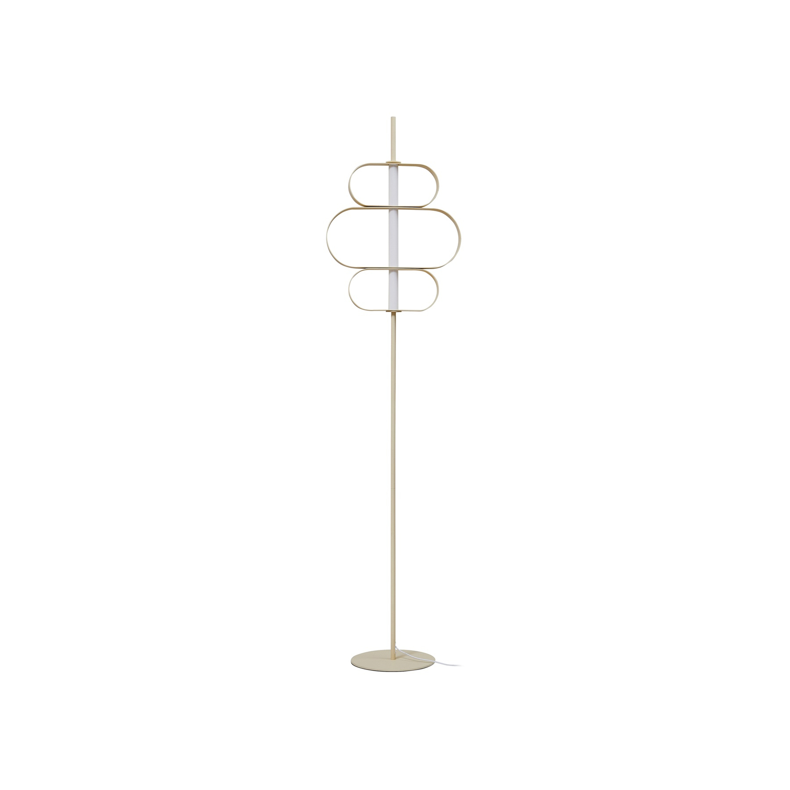 Lucande lampe sur pied LED Audrina, beige, métal, intensité variable