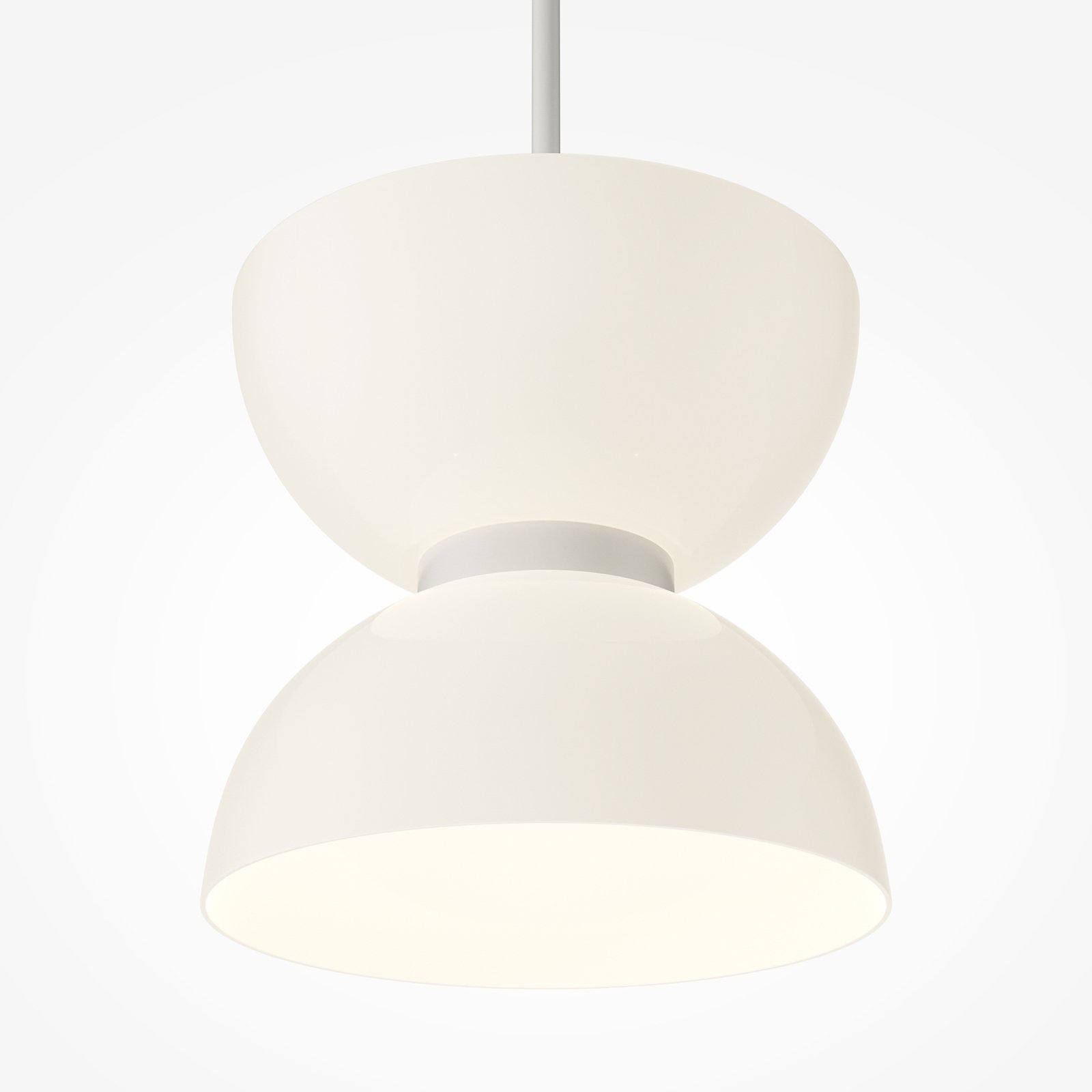 Maytoni LED hanglamp Kyoto, wit, Ø 22 cm, glas, metaal