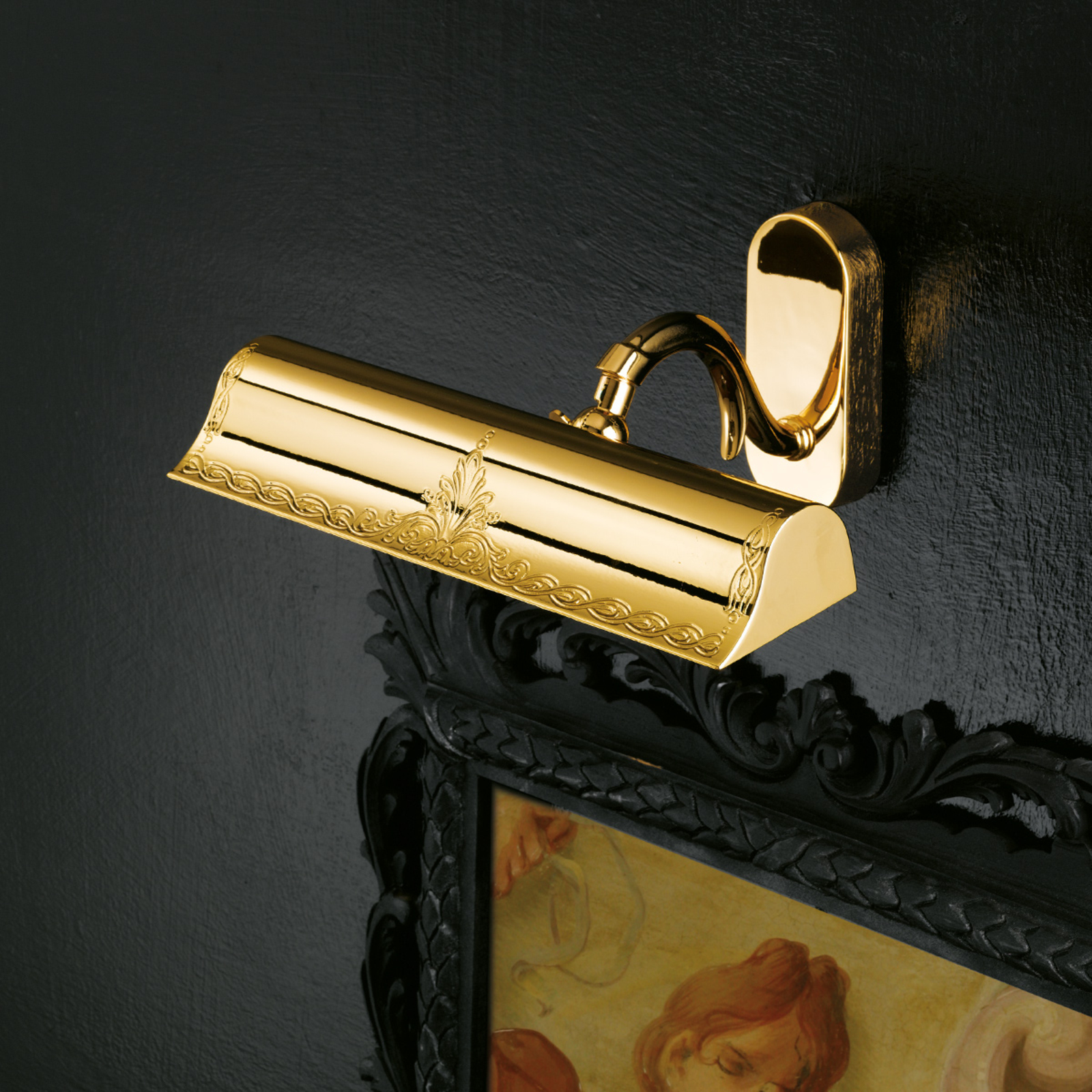Masiero Lysanna glossy golden picture light, for Living / Dining Room, metal, E14, 60 W, energy efficiency: A++, W: 31 cm, H: 15 cm