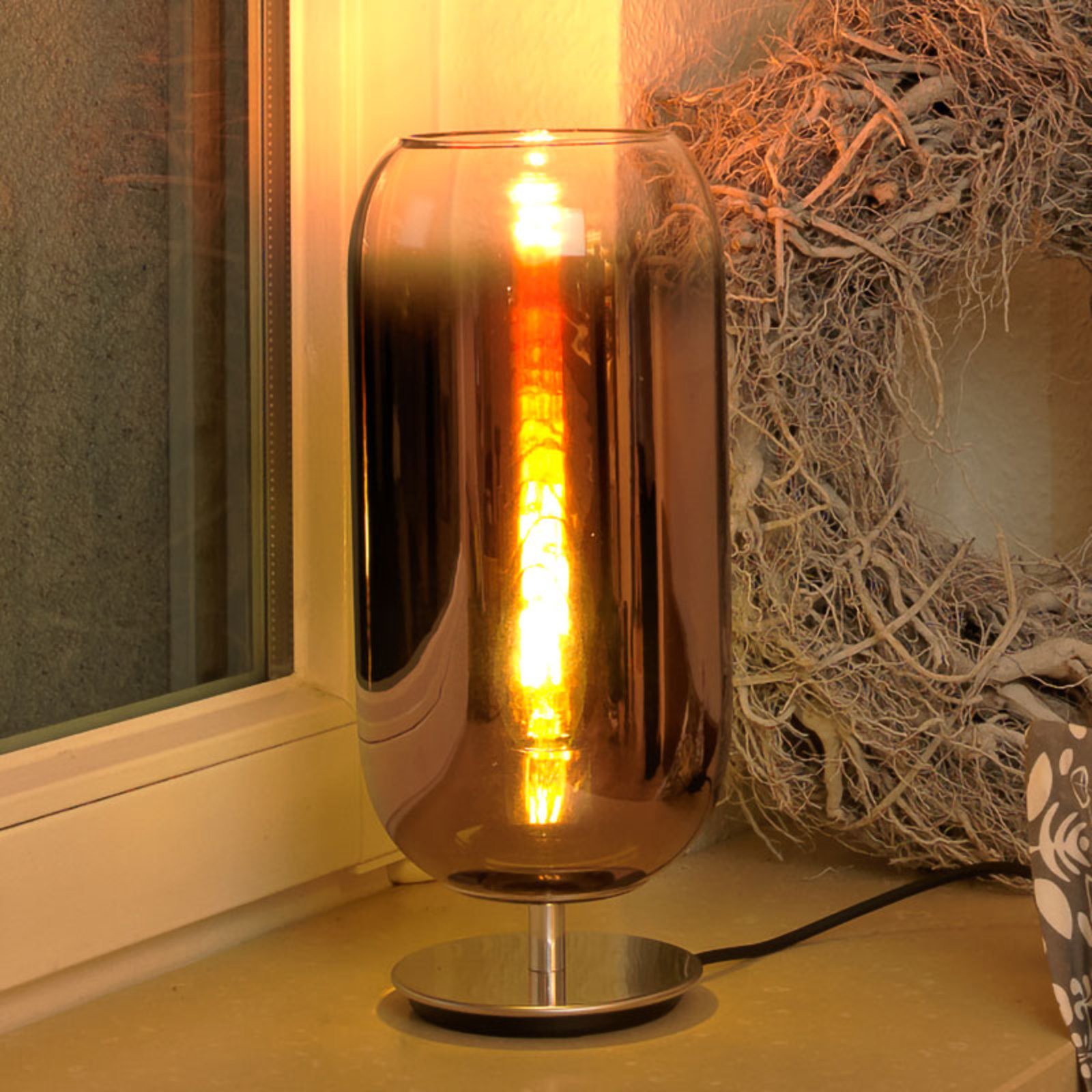 Artemide Gople Mini table lamp, copper/silver