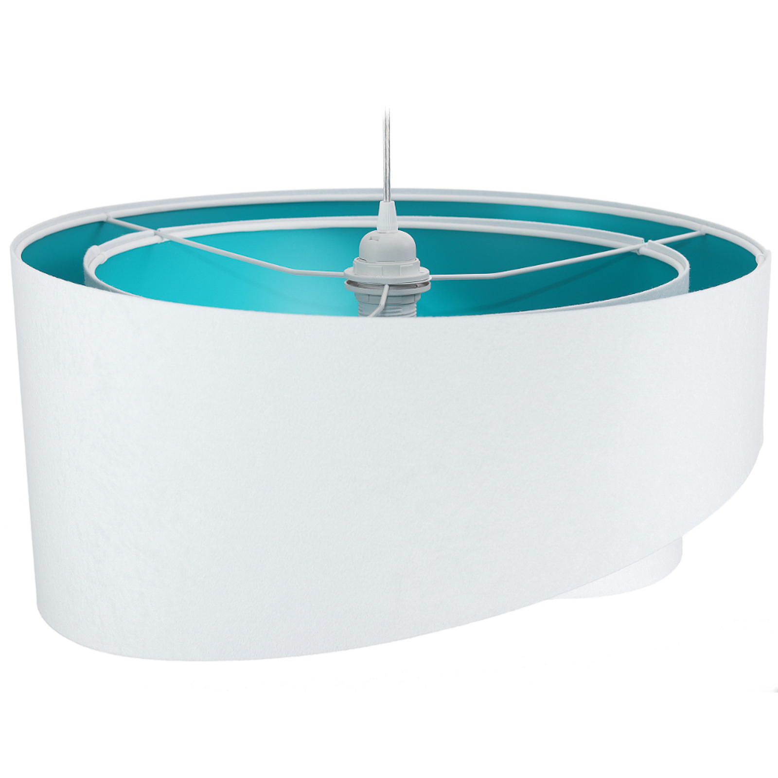 Vivien hanging light, two-coloured, white/turquoise