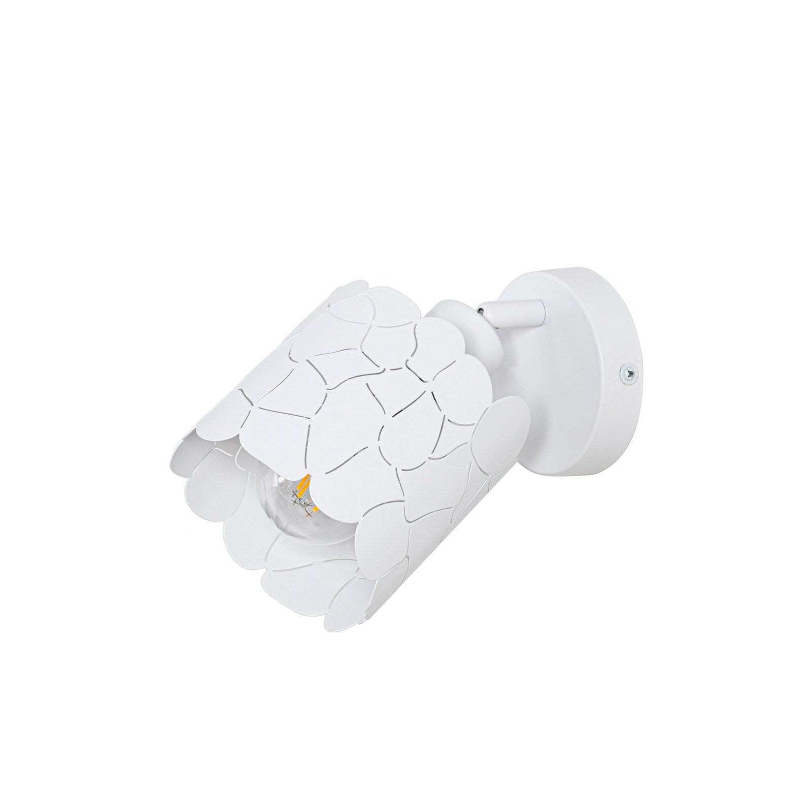 Lindby Aralena wall light, white, 1-bulb, metal, Ø 12 cm