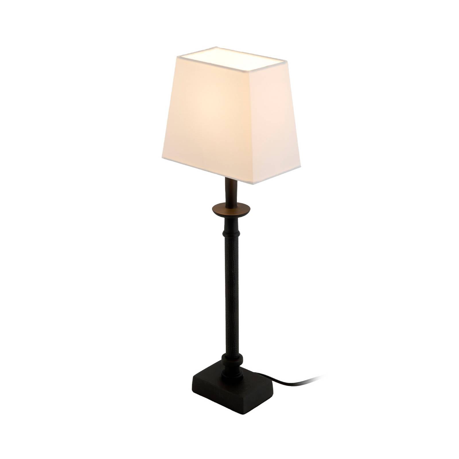 Tischleuchte PALMARIA, schwarz/weiß, Höhe 52 cm, Metall, E14