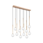 Piekaramā lampa „Firano“, zelta krāsā, garums 129 cm, metāls, 11 spuldzes.