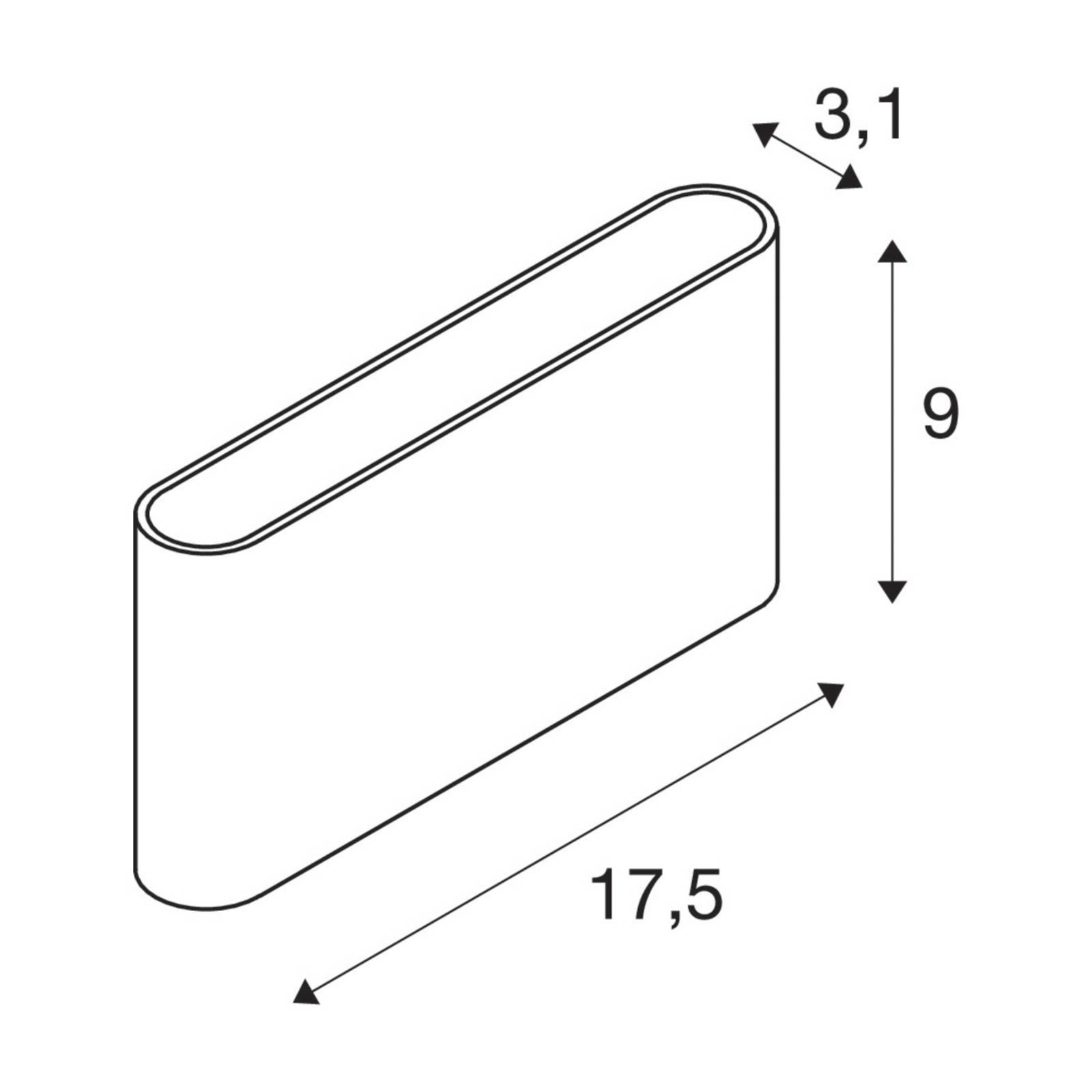 SLV Oval kinkiet zewnętrzny Up/Down CCT 13,5cm czarny