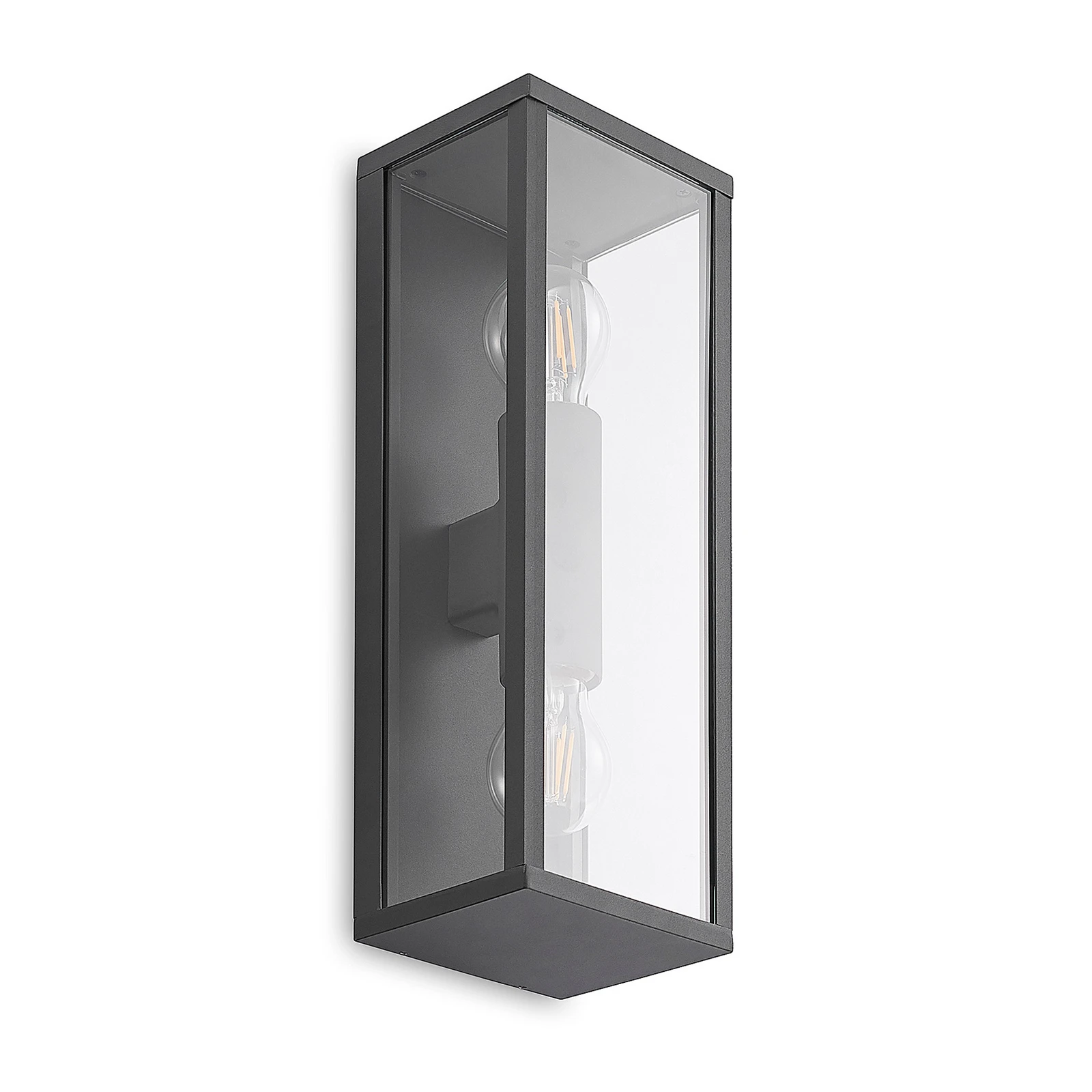 Lindby Peldar Außenwandleuchte, klar, 2-flg., 38cm, Metall