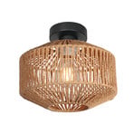 Stropní světlo Bloeba, černé, hnědé lanko, Ø 23 cm