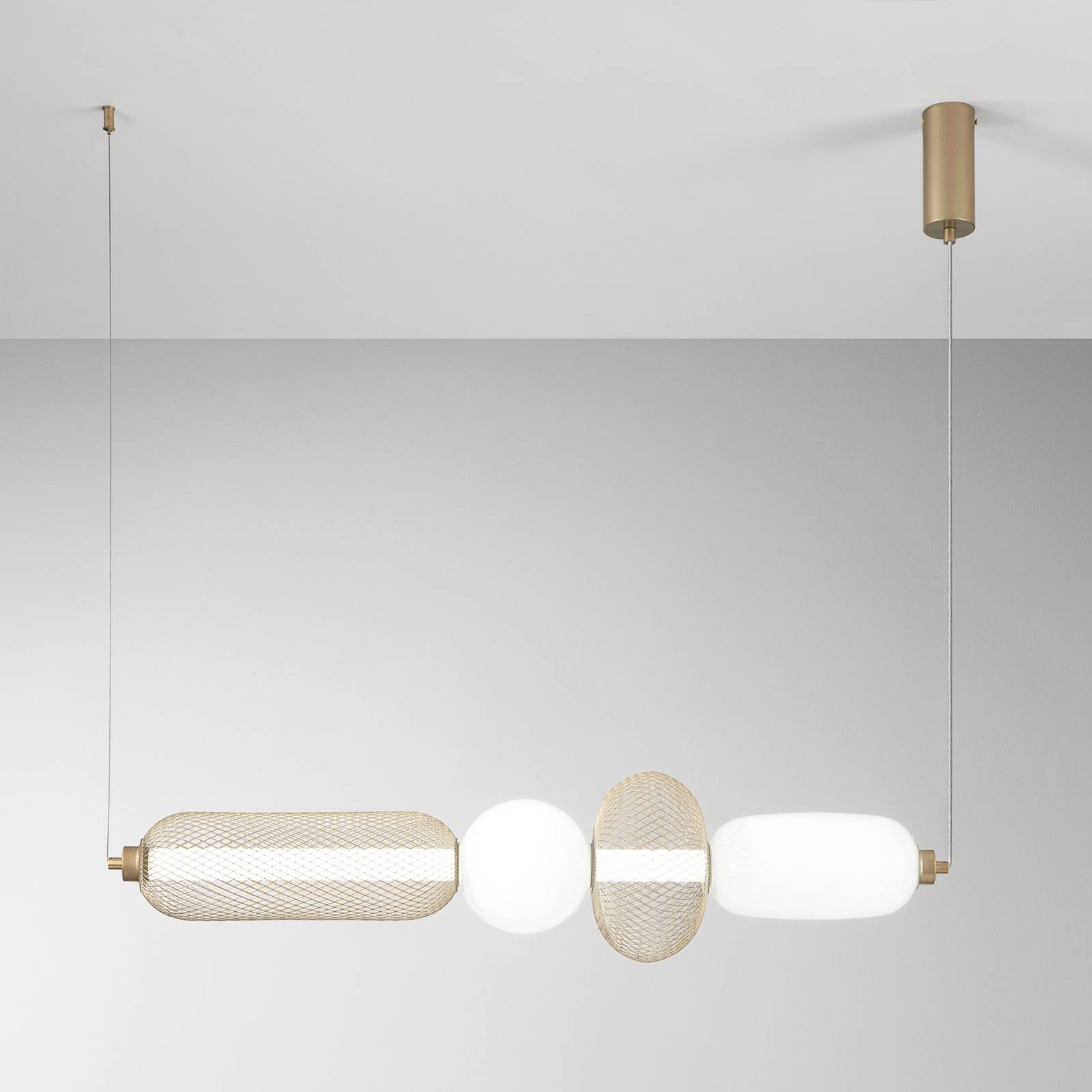 LED-Hängelampe INKAS, Höhe 90 cm goldfarben Glas/Metall, CCT günstig online kaufen