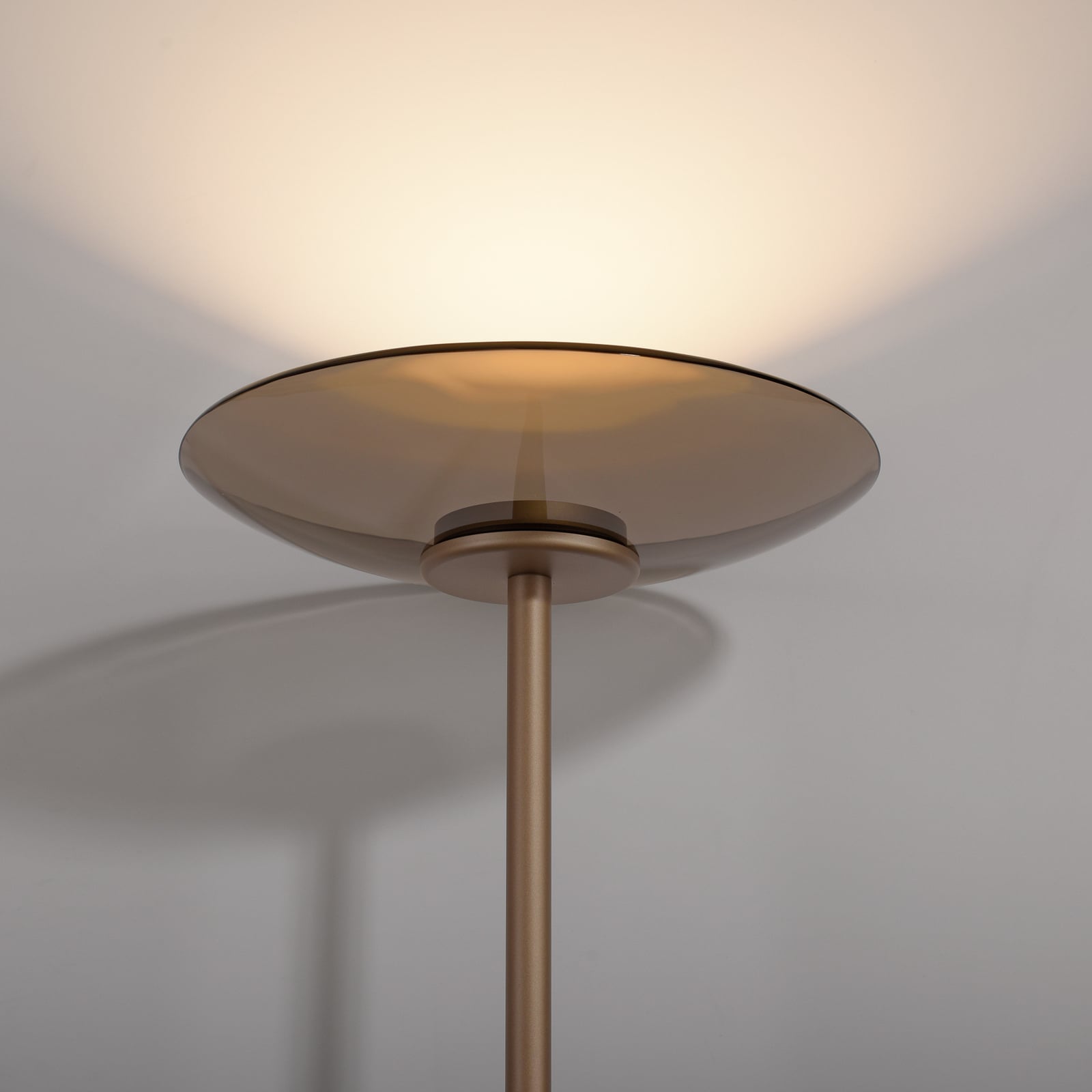 Moon LED-Stehleuchte, bronce, Amberglas (dunkel) - PURE