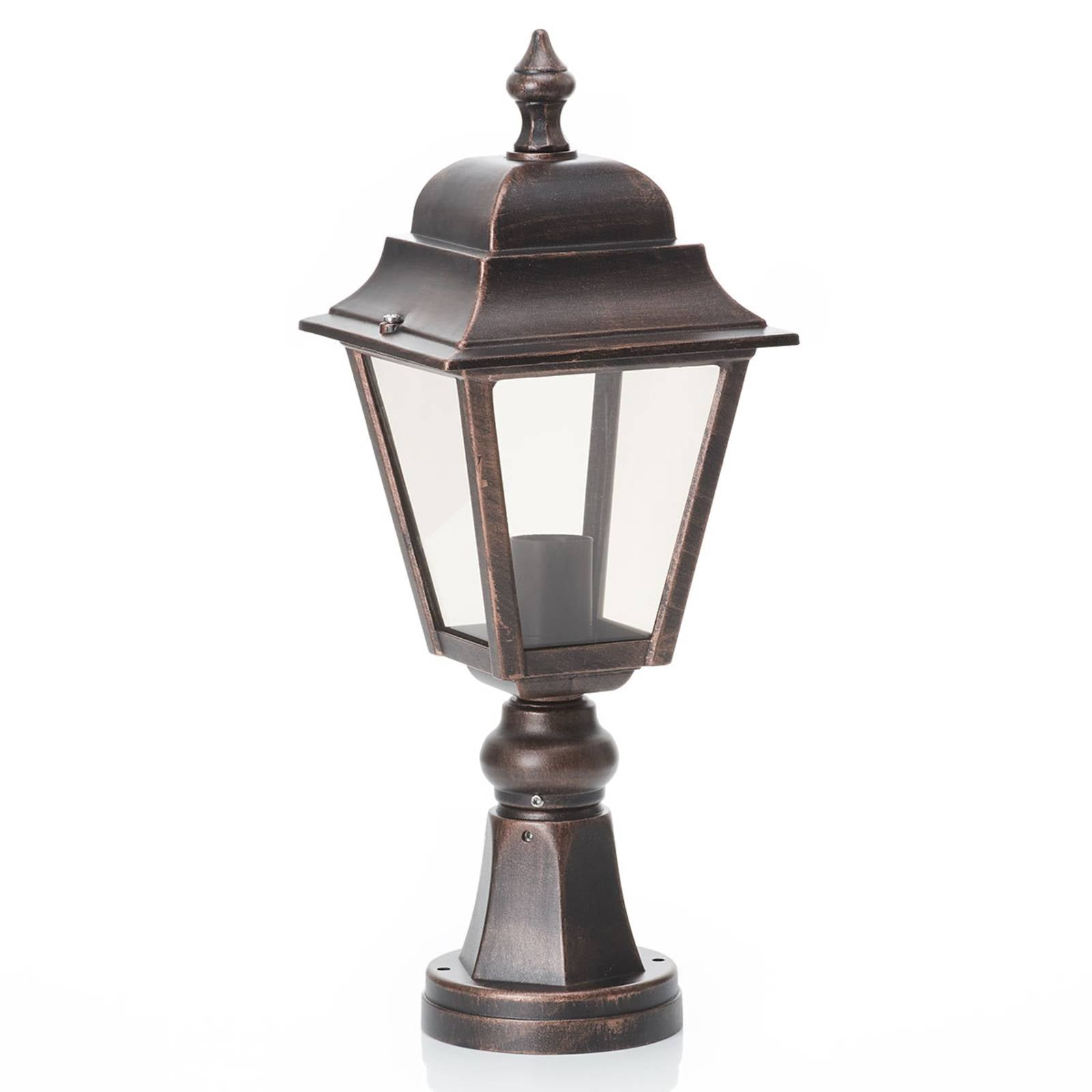 Sockelleuchte A-244430 Kupfer Aluguss E27 IP43 490x170mm - brown - LCD