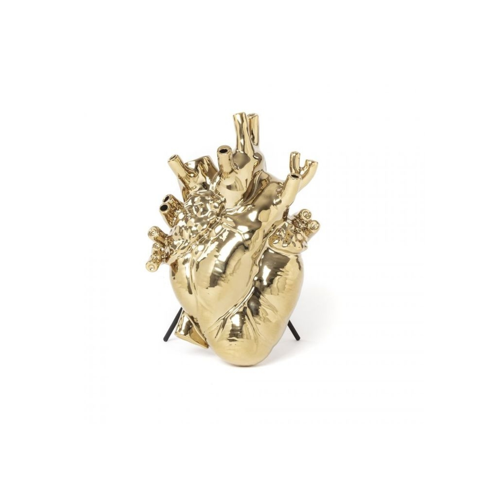 Love In Bloom Gold Porcelain Heart Vase - Seletti