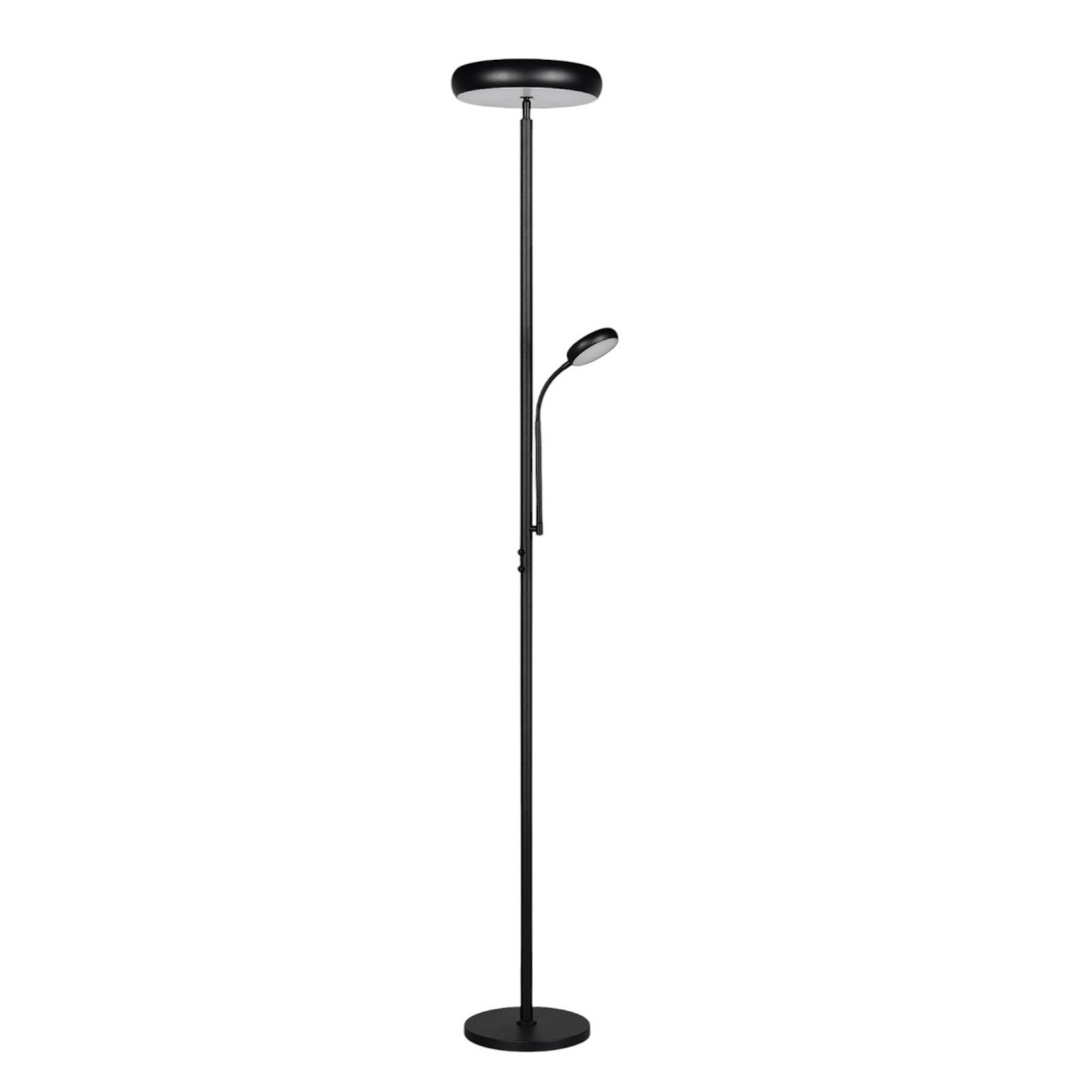 LED stoječa svetilka Palermo, črna mat, daljinski upravljalnik, spomin