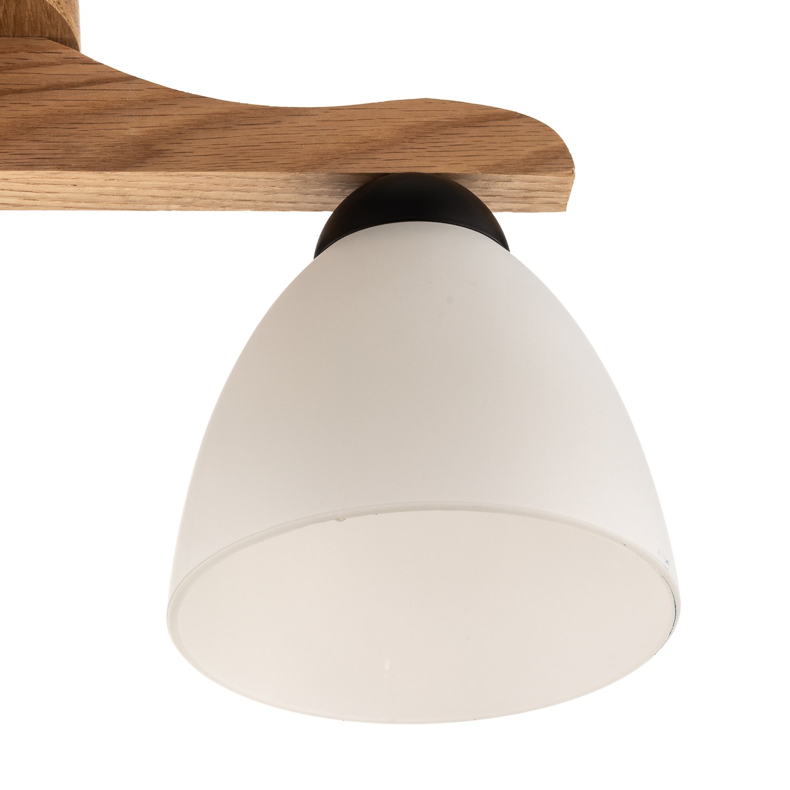 Haro ceiling light, oak/white three-bulb
