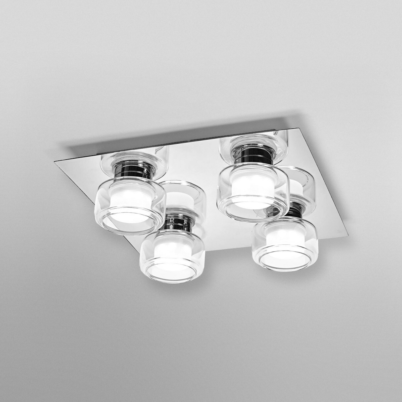 OSRAM LED οροφής ORBIS FLAME, χρώμιο, 4 φτερά, CCT IP44