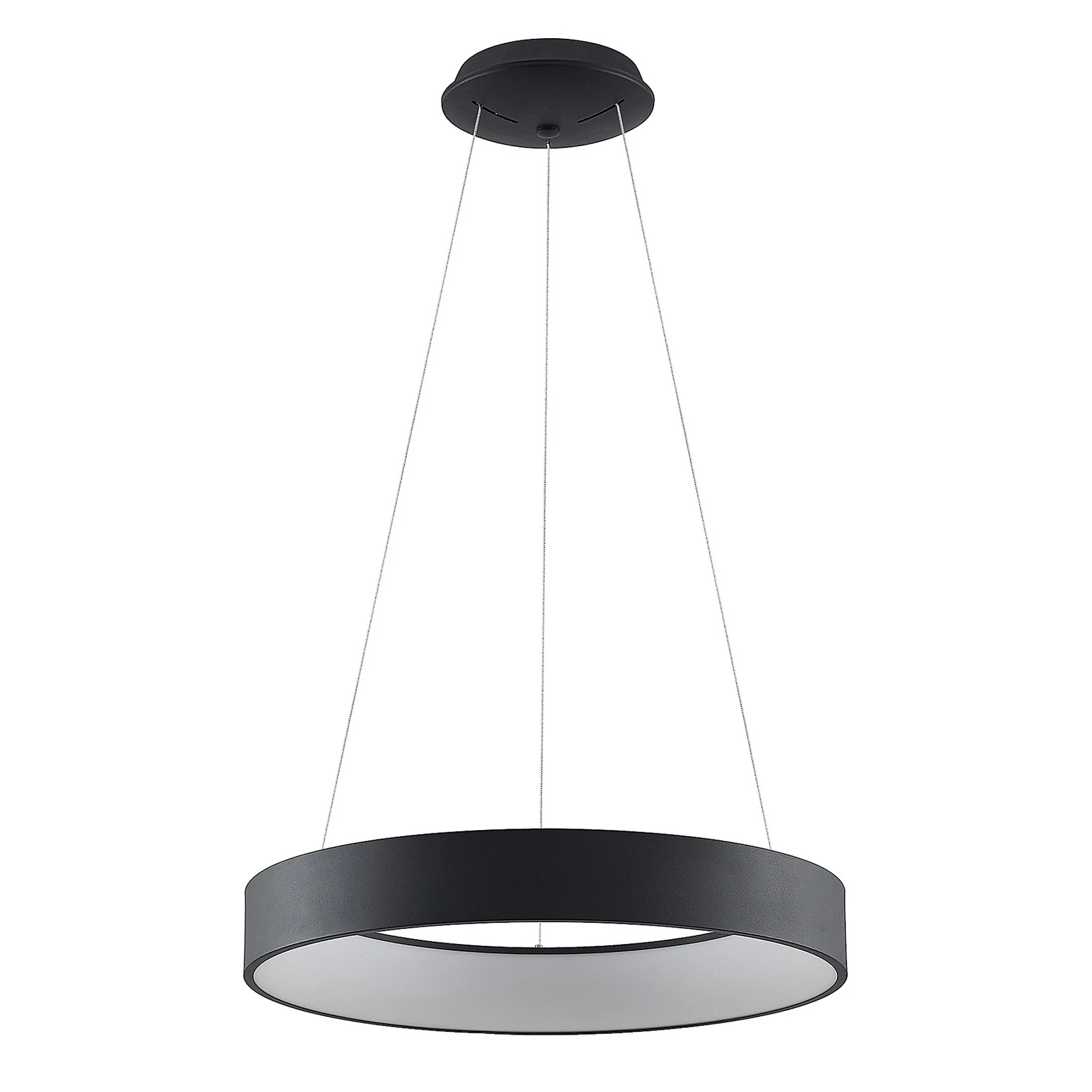 Arcchio LED-Hängelampe Aleksi, Ø 60 cm, schwarz, Metall, CCT