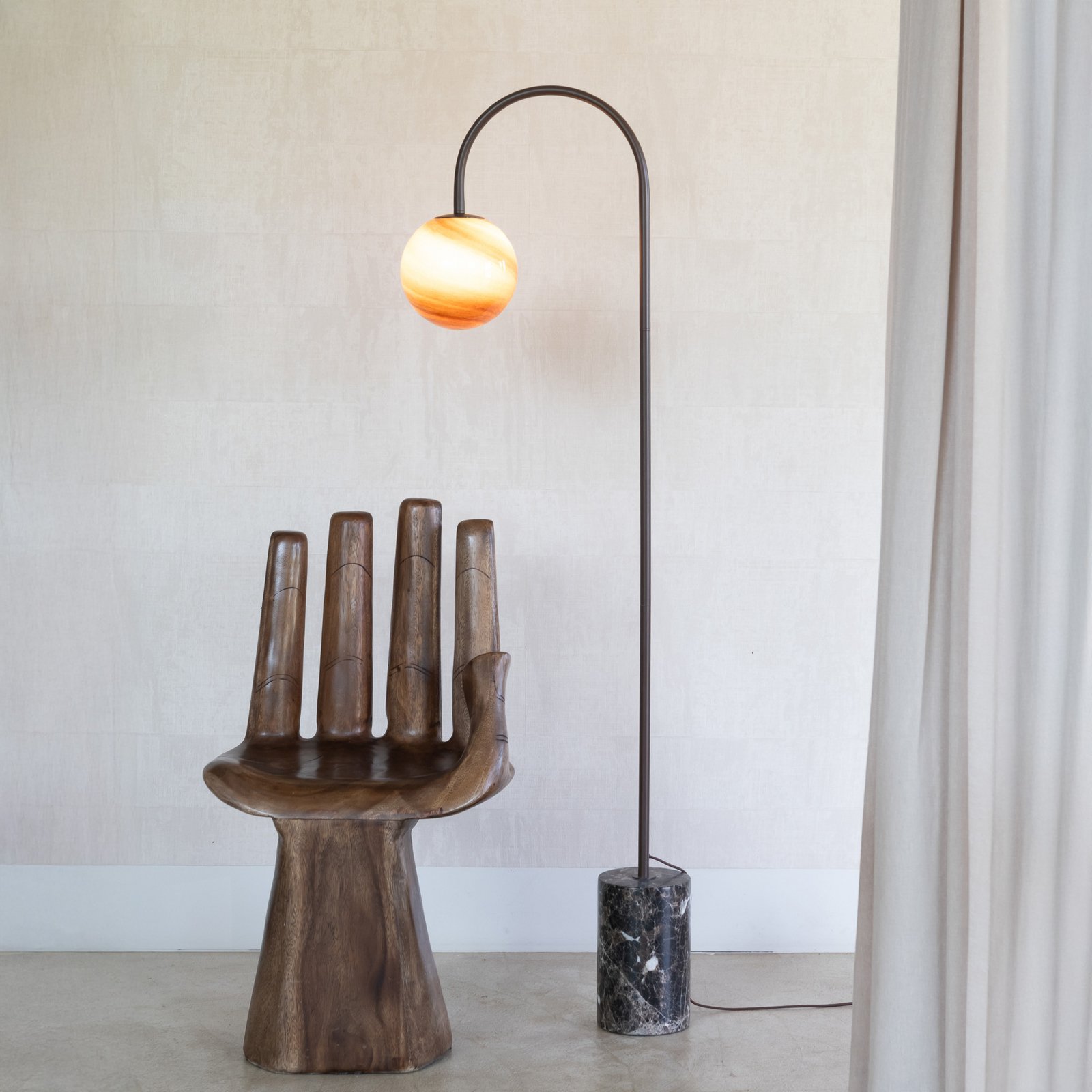 IT'S ABOUT ROMI Bogenlampe Tivoli, braun, Höhe 163 cm