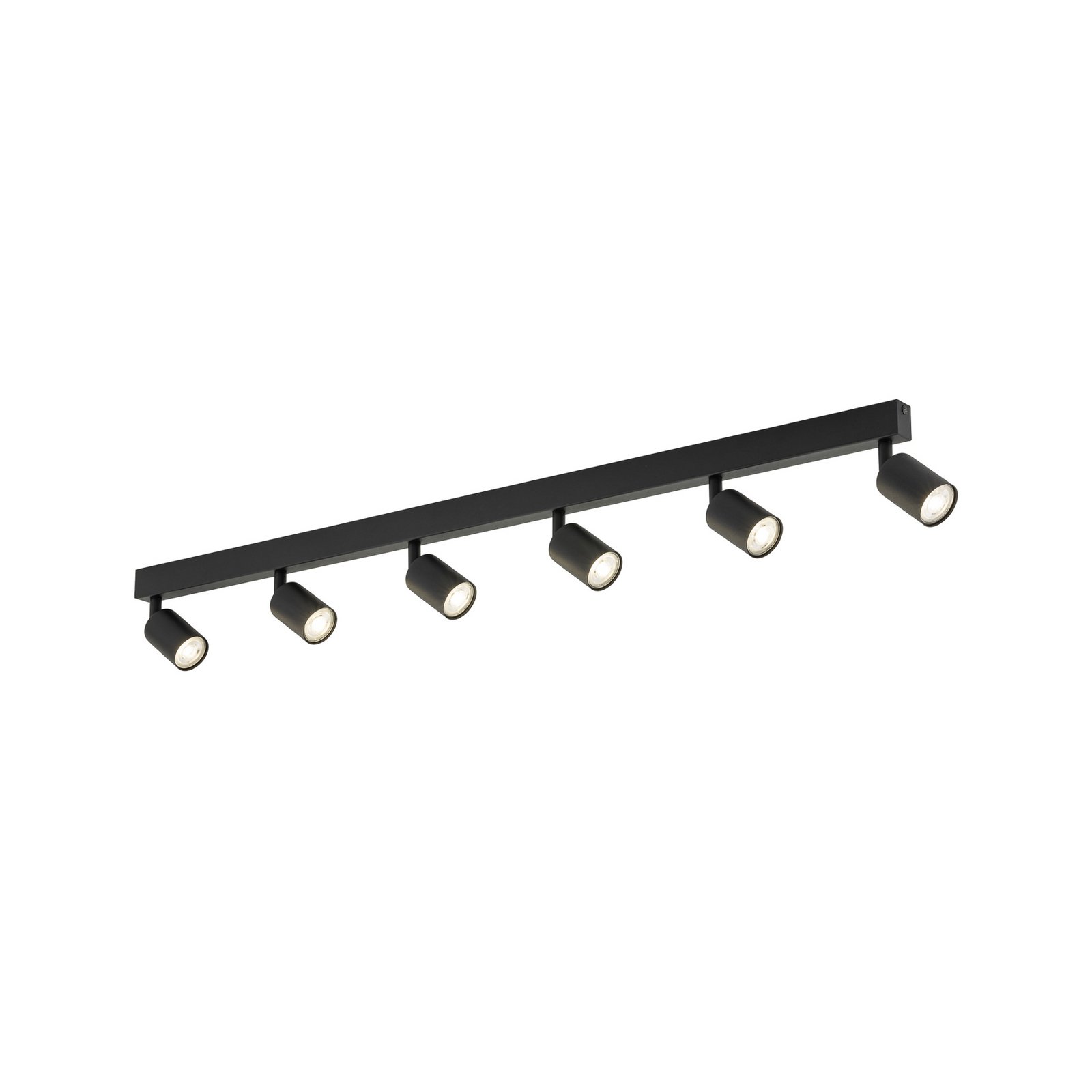 Faretto da soffitto Top, nero, 127 cm, a 6 luci, metallo, GU10