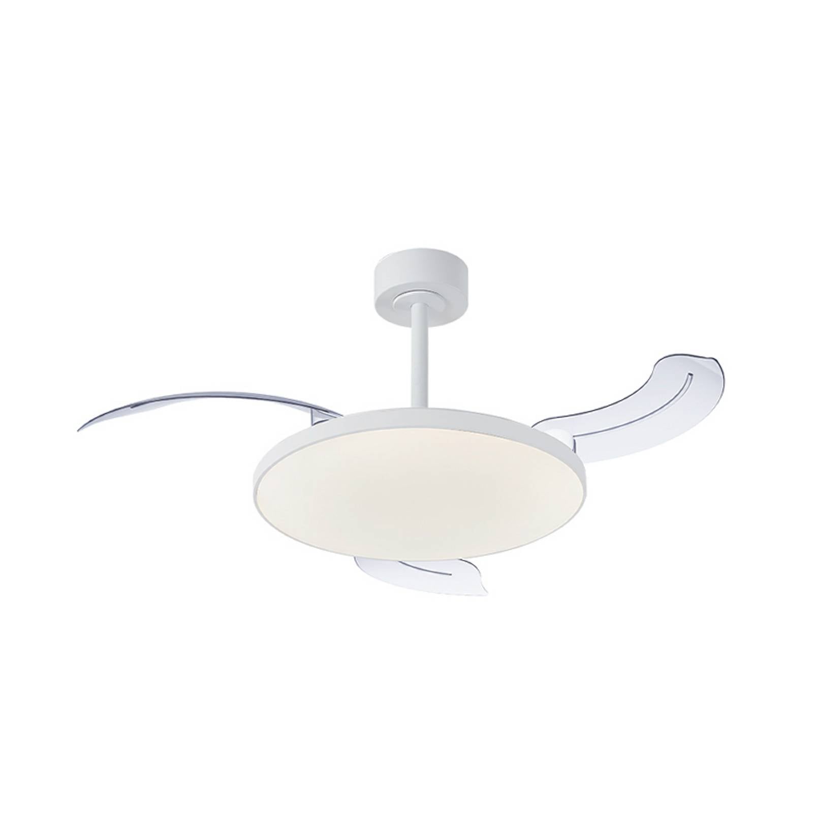 LED-Deckenventilator Slim Mini, weiß, DC, leise, CCT, 106 cm