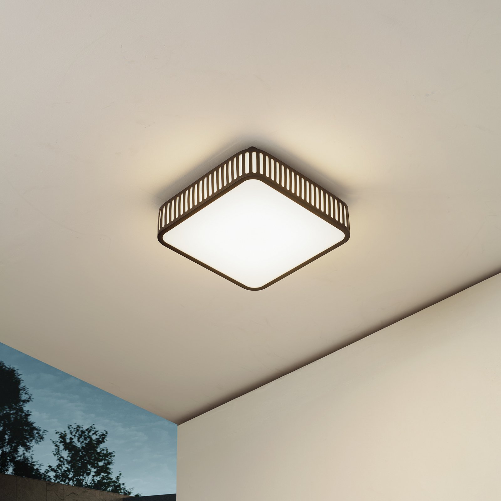 Lurinda  LED vonkajšie stropné svietidlo čierne 26 cm IP44 - Lindby