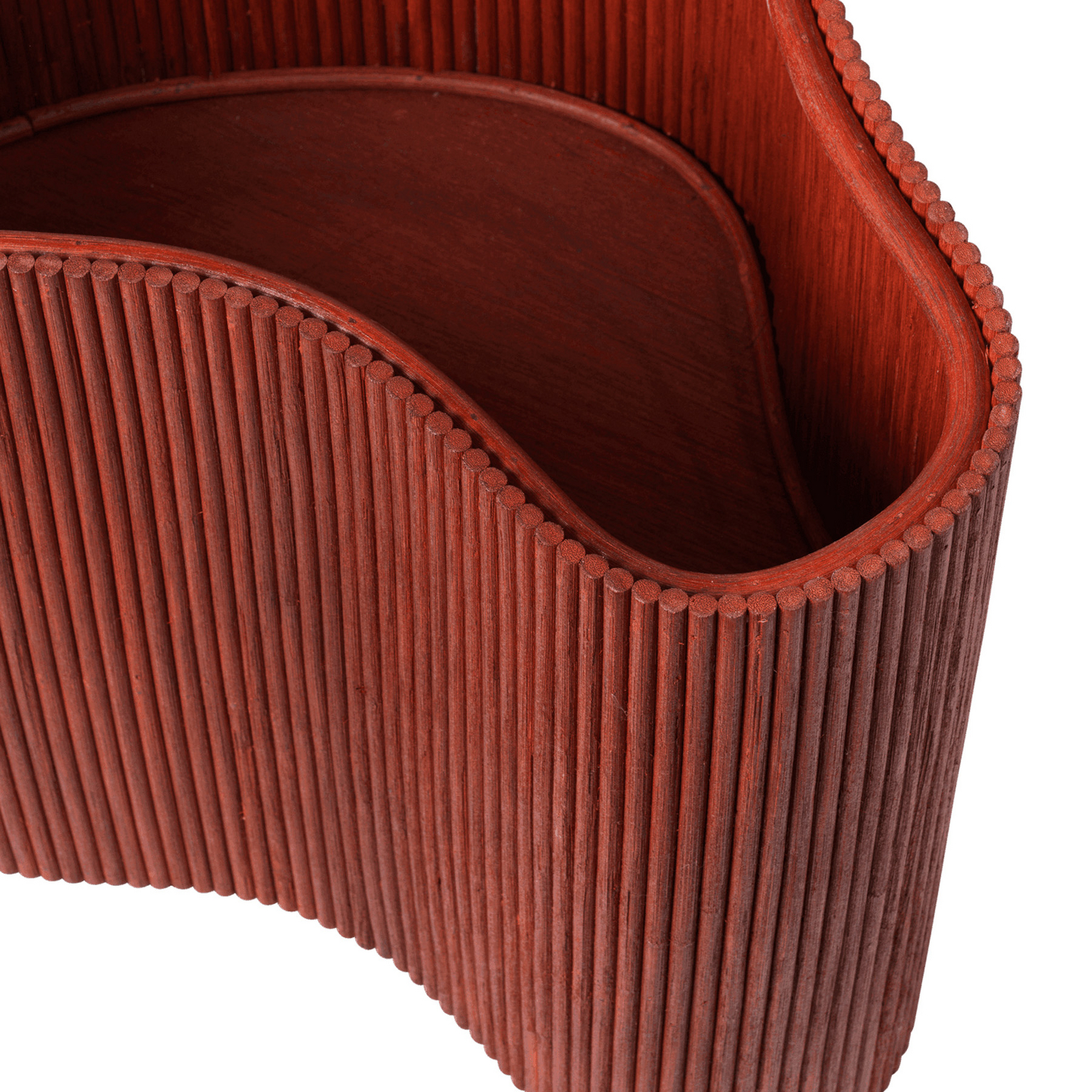 Isola Beistelltisch, rot, Höhe 46 cm, Rattan - ferm LIVING