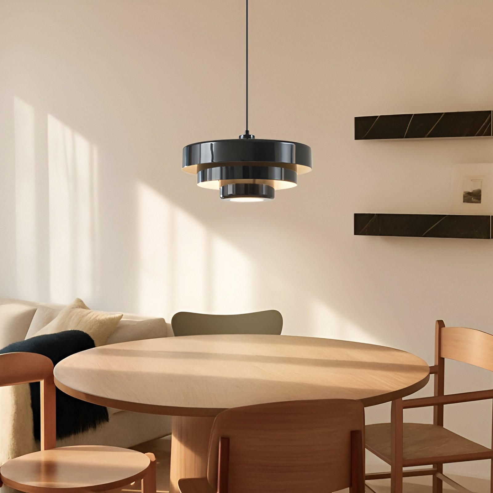 Tivra Hängeleuchte schwarz Ø 35 cm E27 - Lindby Tivra Hängeleuchte schwarz Ø 35 cm E27 - Lindby