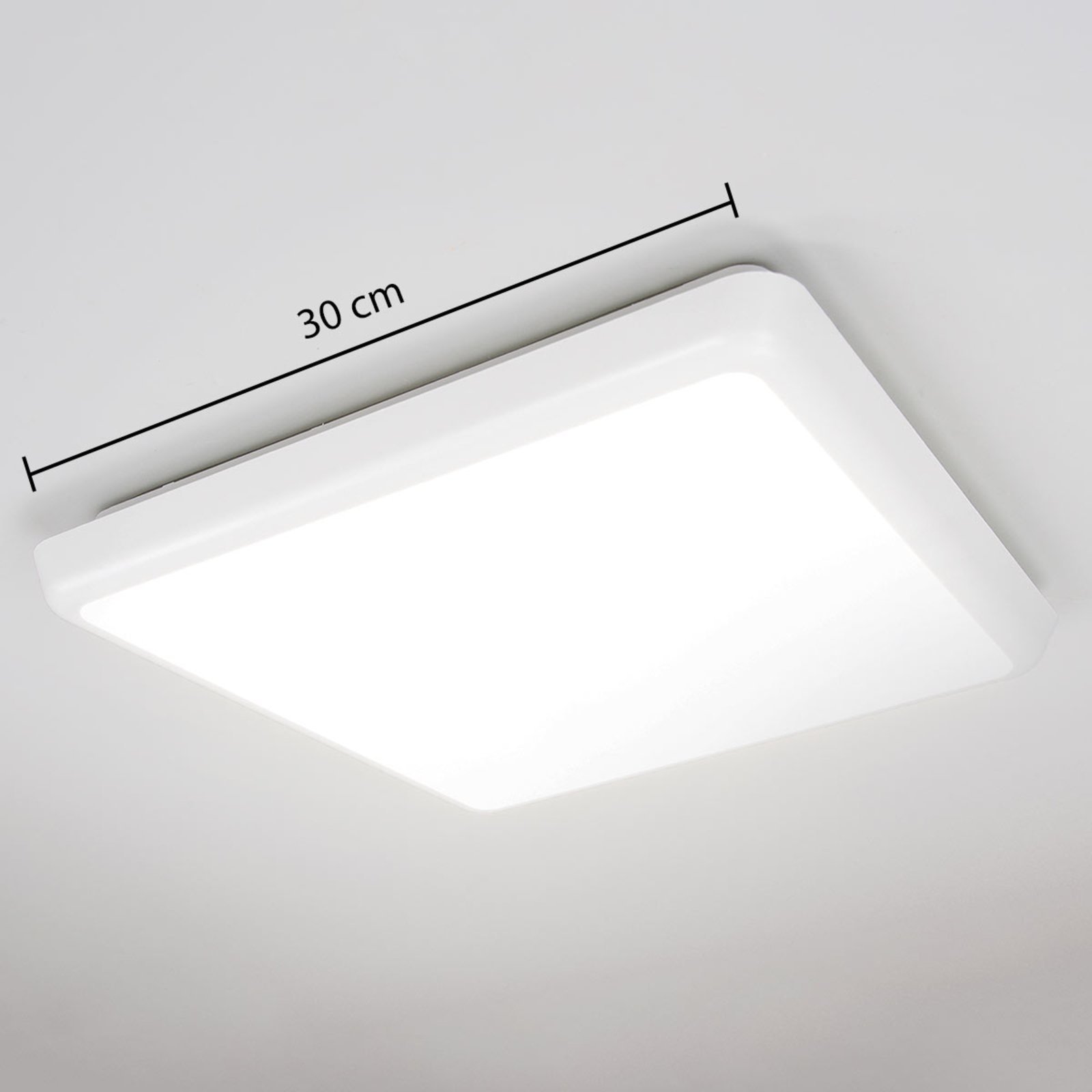 LED ceiling light Augustin, angular, 30 x 30 cm