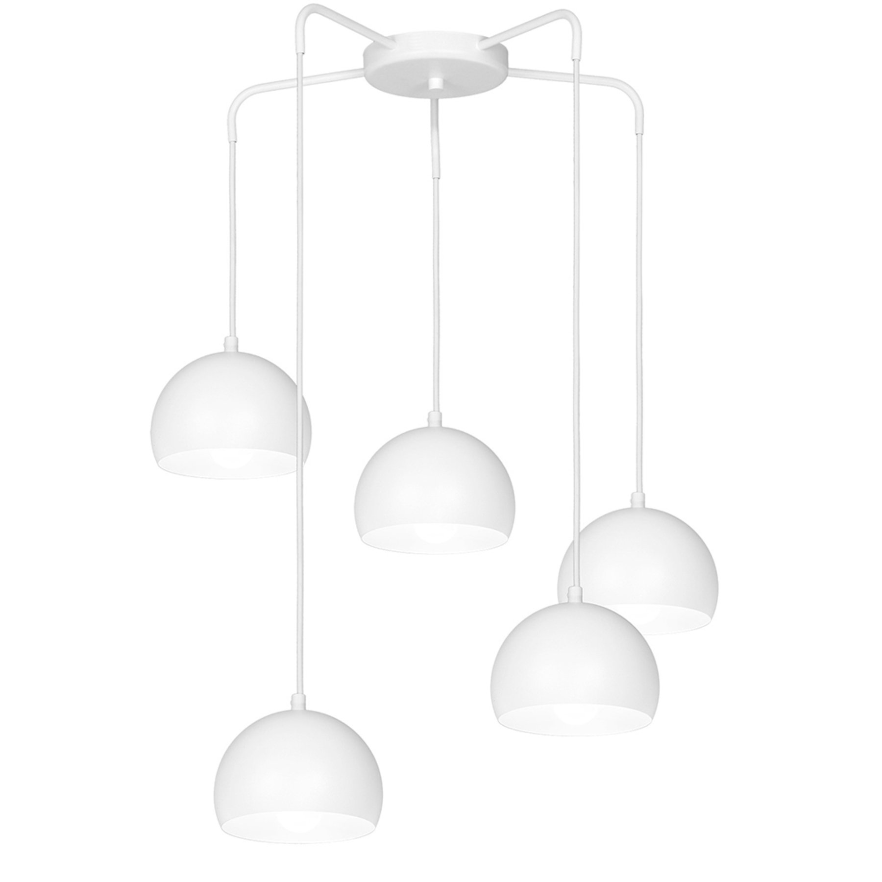 Sool hanging light, white, 5-bulb