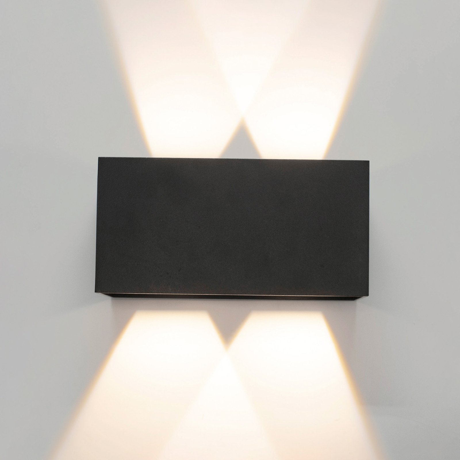 Εξωτερικό φωτιστικό τοίχου LED Davos διπλό, γκρι, ρυθμιζόμενο, αλουμίνιο