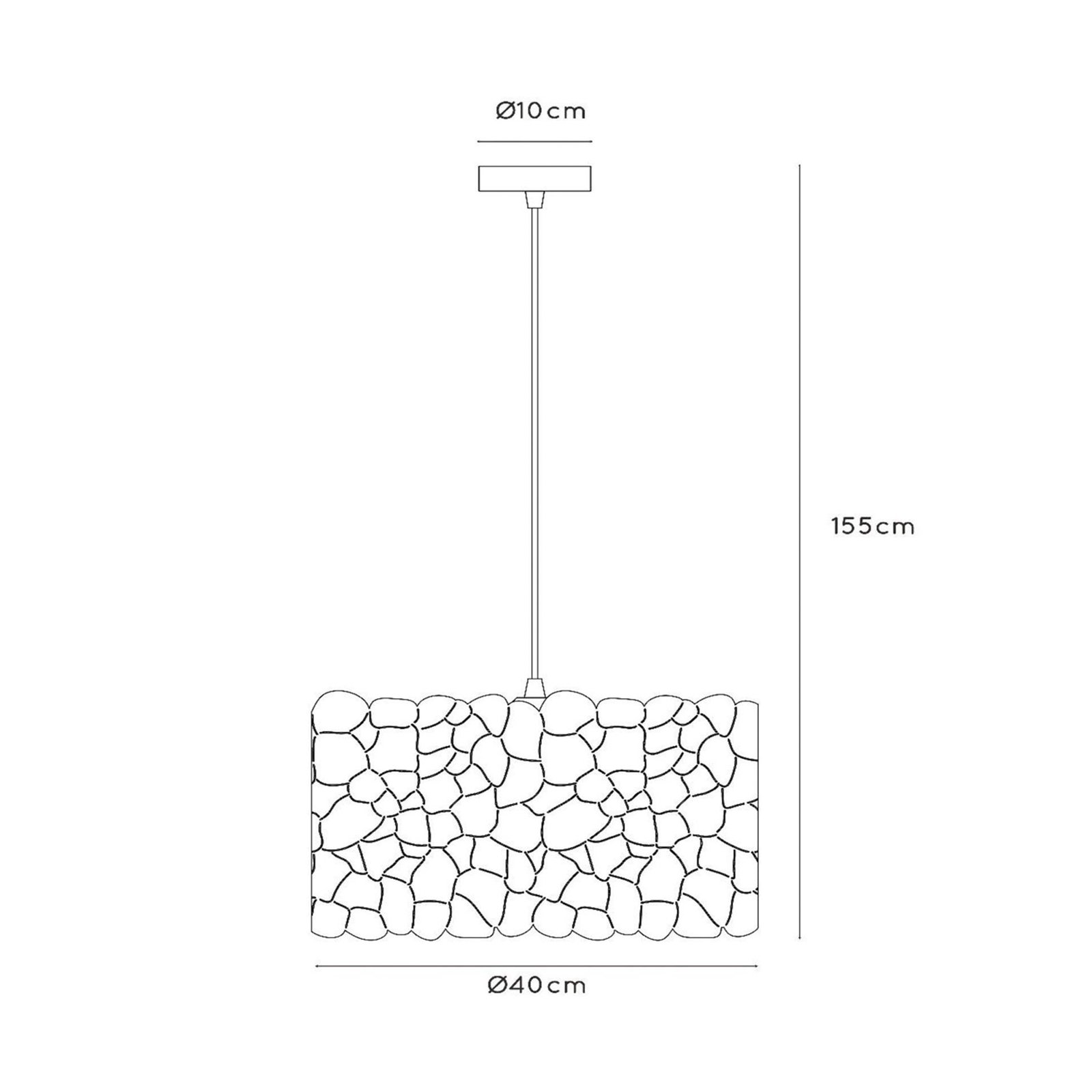 Lampada a sospensione Almelo, a 1 luce, nero/oro, metallo