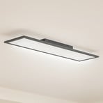 Lindby LED panel Enhife, black, 80 x 20 cm, metal, 4,000K