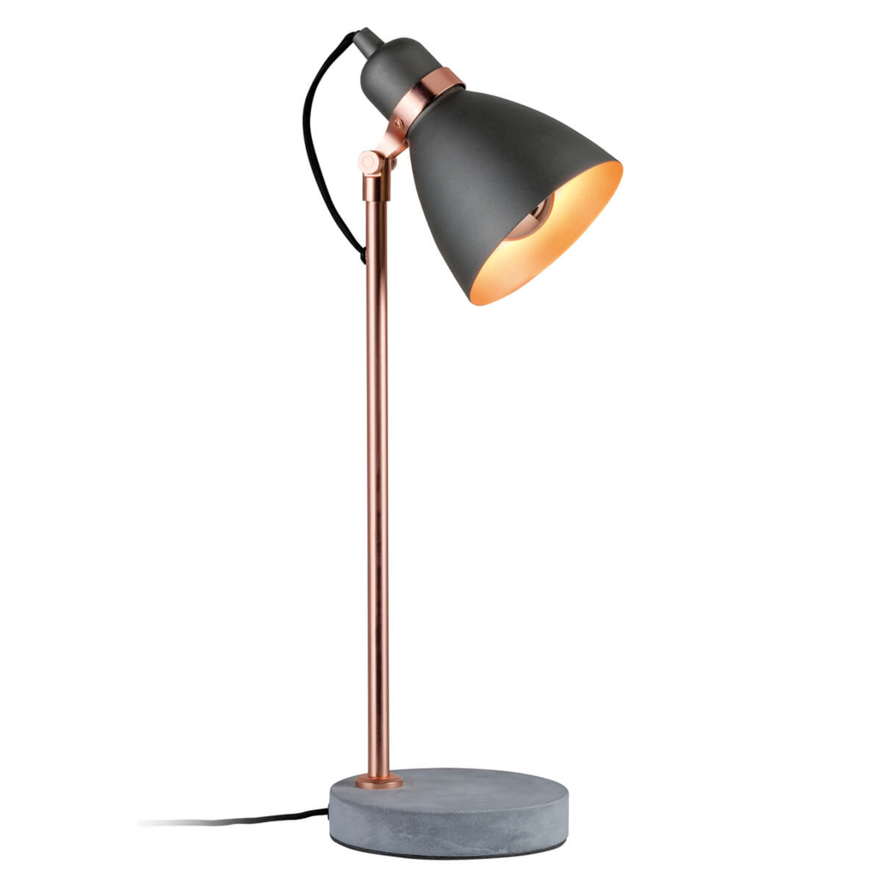 Paulmann Modern table lamp Orm with concrete base, for Living / Dining Room, metal, concrete, fabric, E27, 20 W, energy efficiency: A++, H: 50 cm