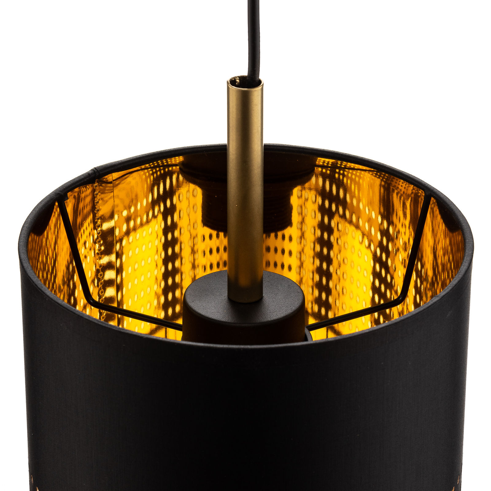 Lámpara colgante Bogart, 1 luz, negro/oro