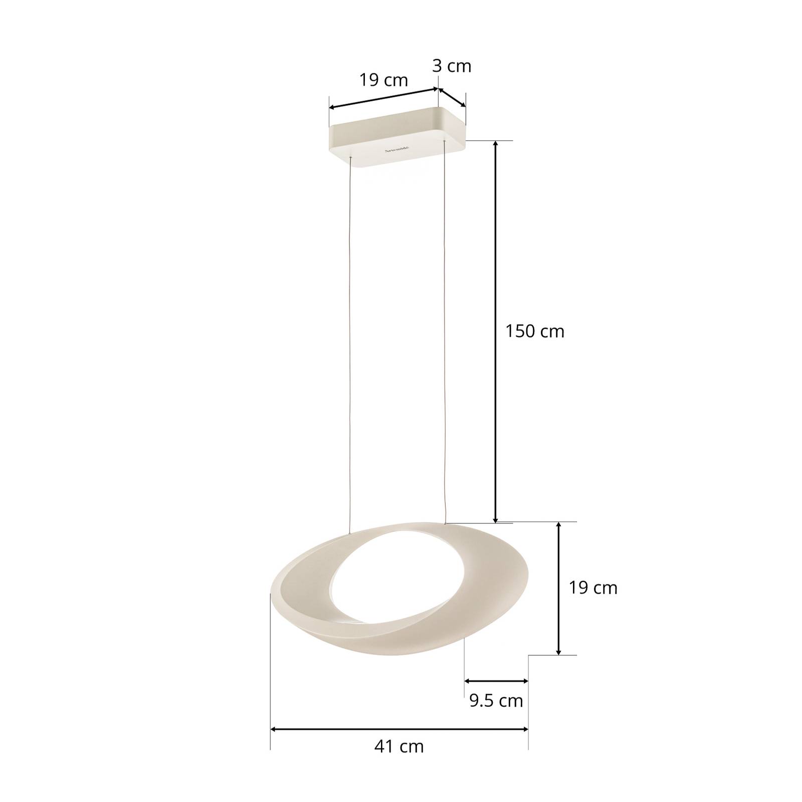Biała lampa wisząca LED Cabildo, 2.700 K