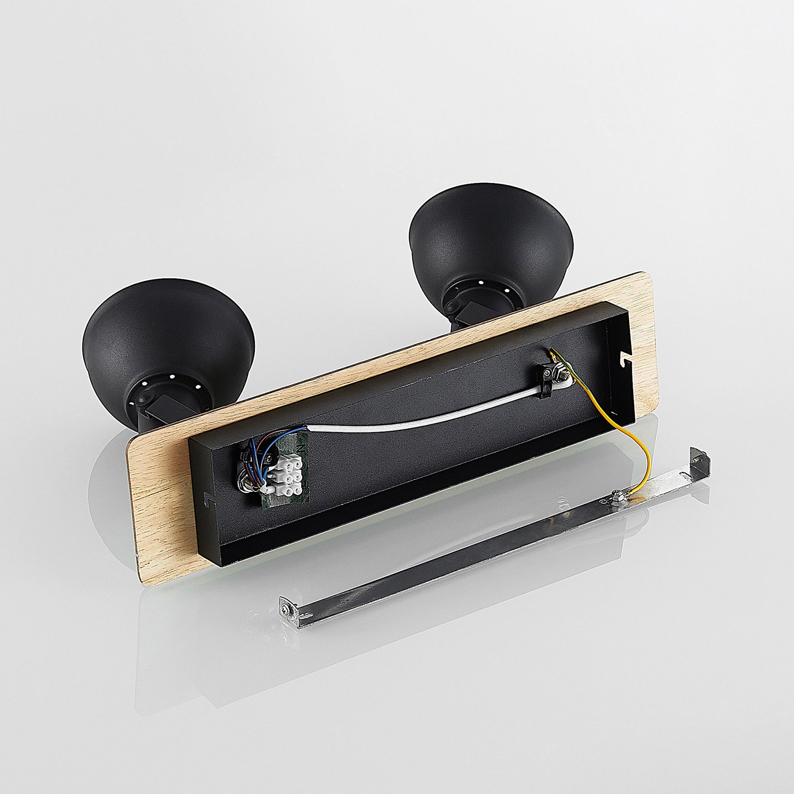 Aylis 2 Plafondlamp Black/Wood - Lindby