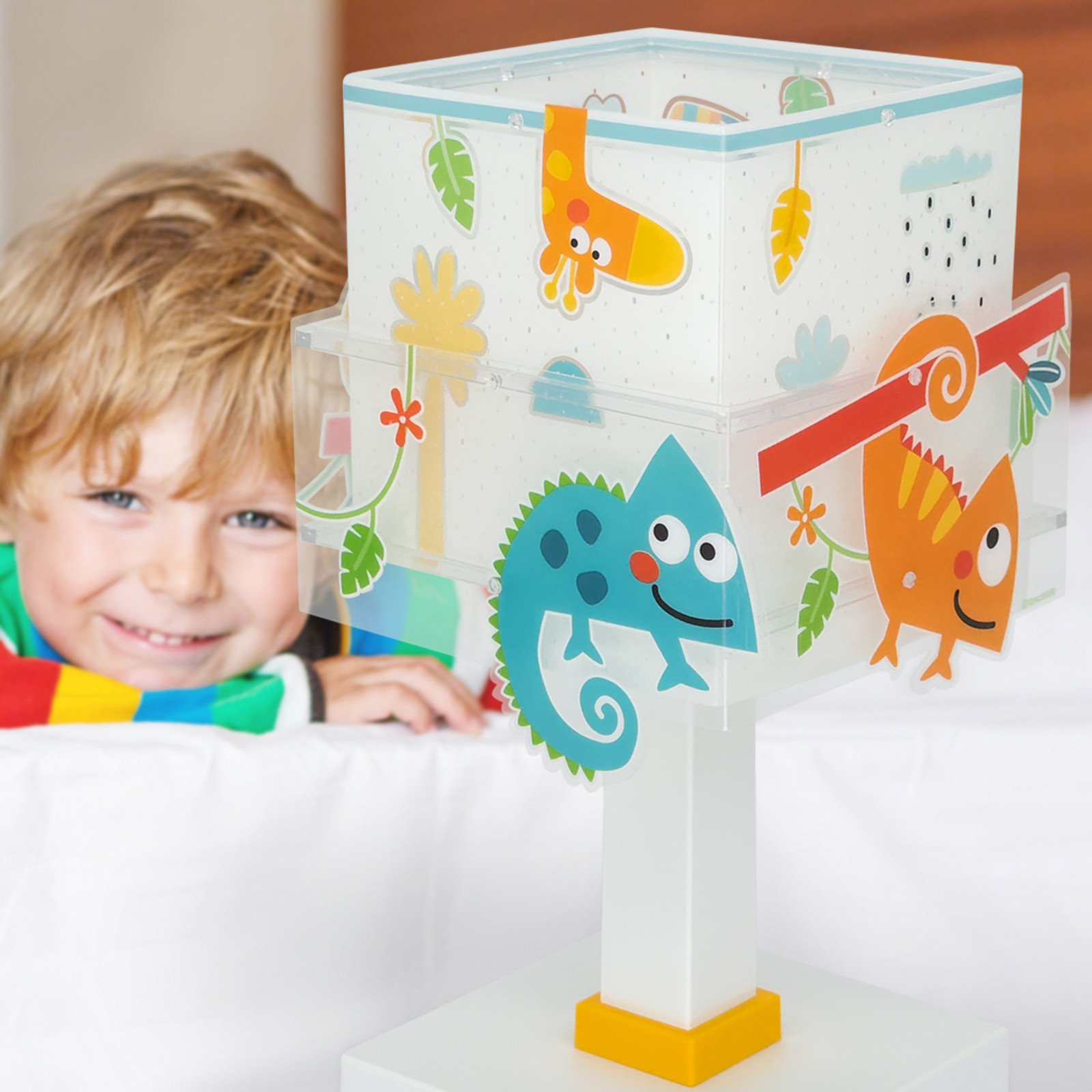 Dalber Happy Jungle lampă de masă copii - Camera copiilor - colorat alb - Plastic