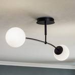 Pregos 2 ceiling light, two-bulb, black