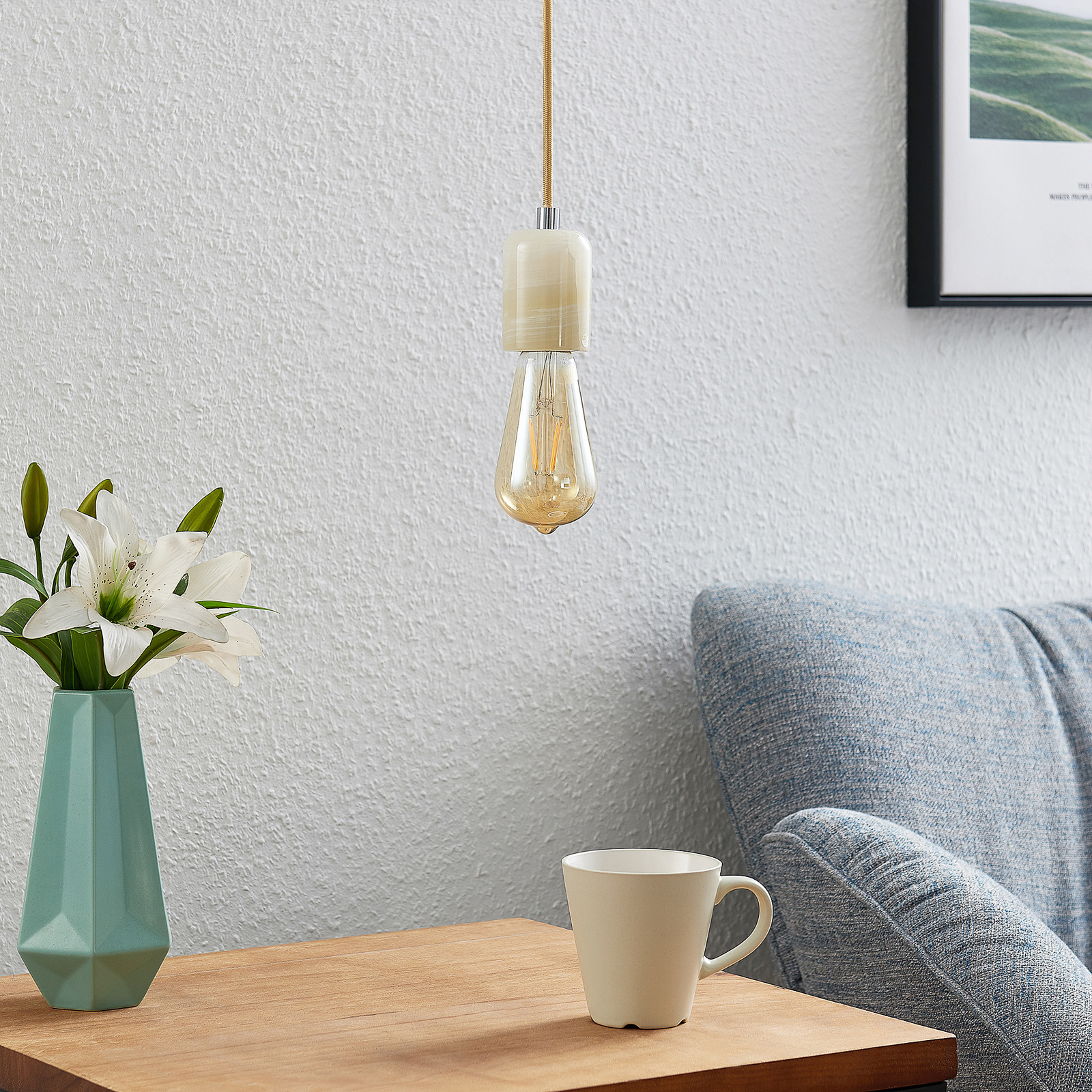 Lindby Agnisa lampa wisząca z szarą oprawą