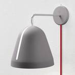 Nyta Tilt Wall wandlamp met kabel rood, grijs
