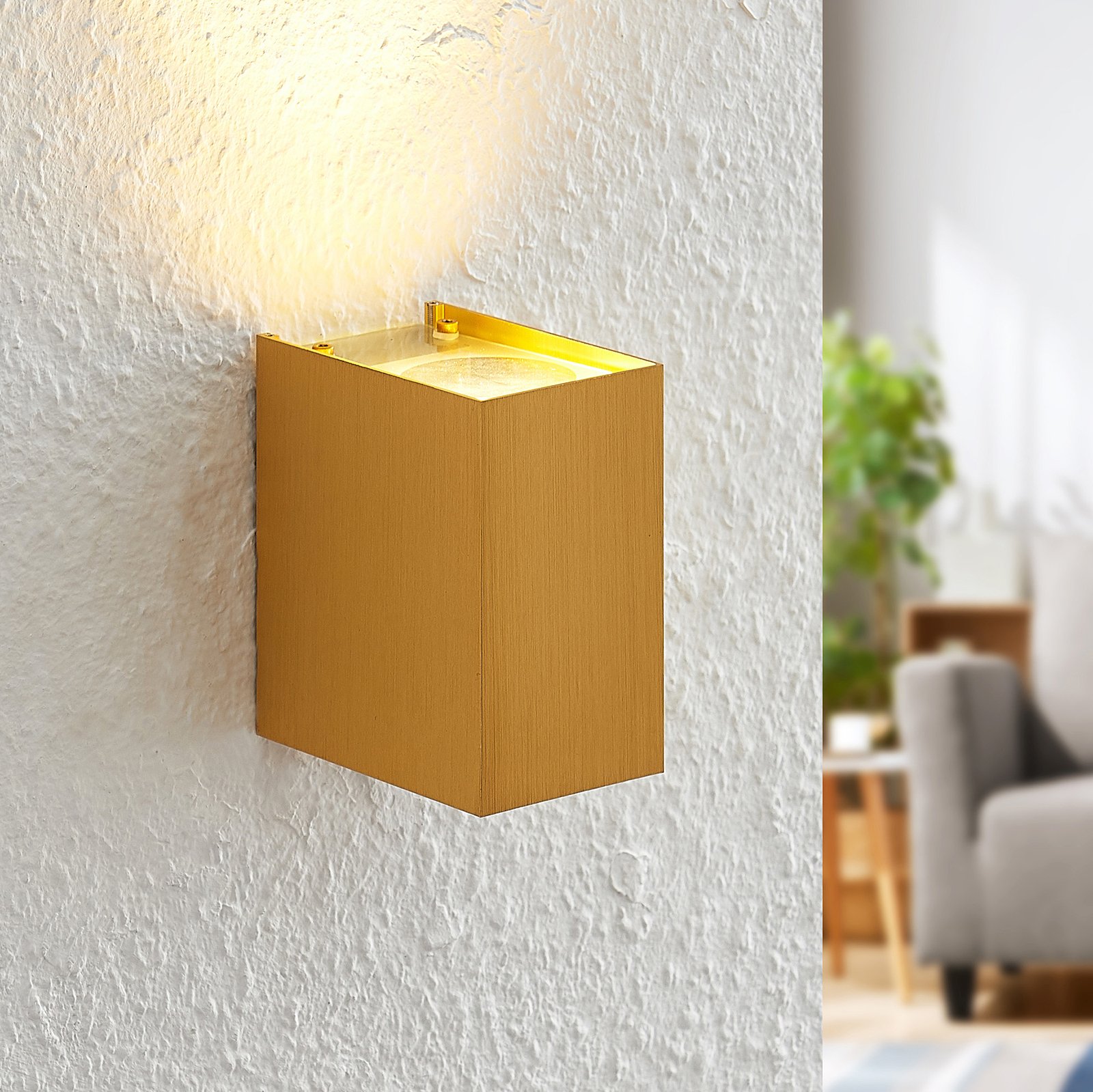 Arcchio Maruba wall light, 1-bulb, gold