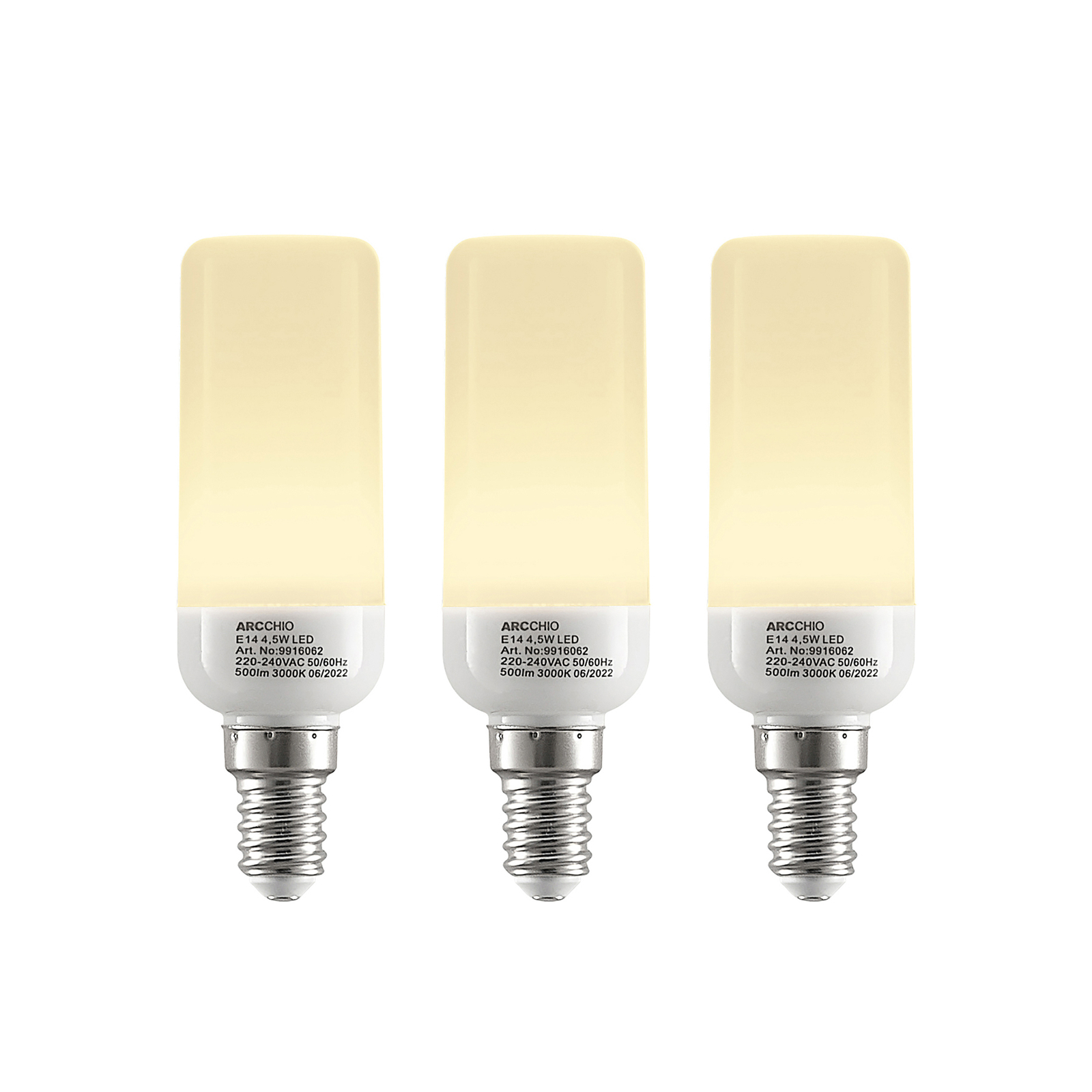 Arcchio LED tube bulb E14 4.5W 3,000K set of 3