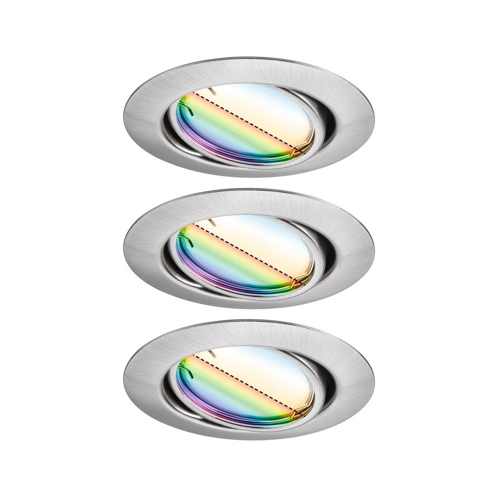 Paulmann Smart LED-Einbaulampe Base Coin eisen Ø9cm RGBW 3er