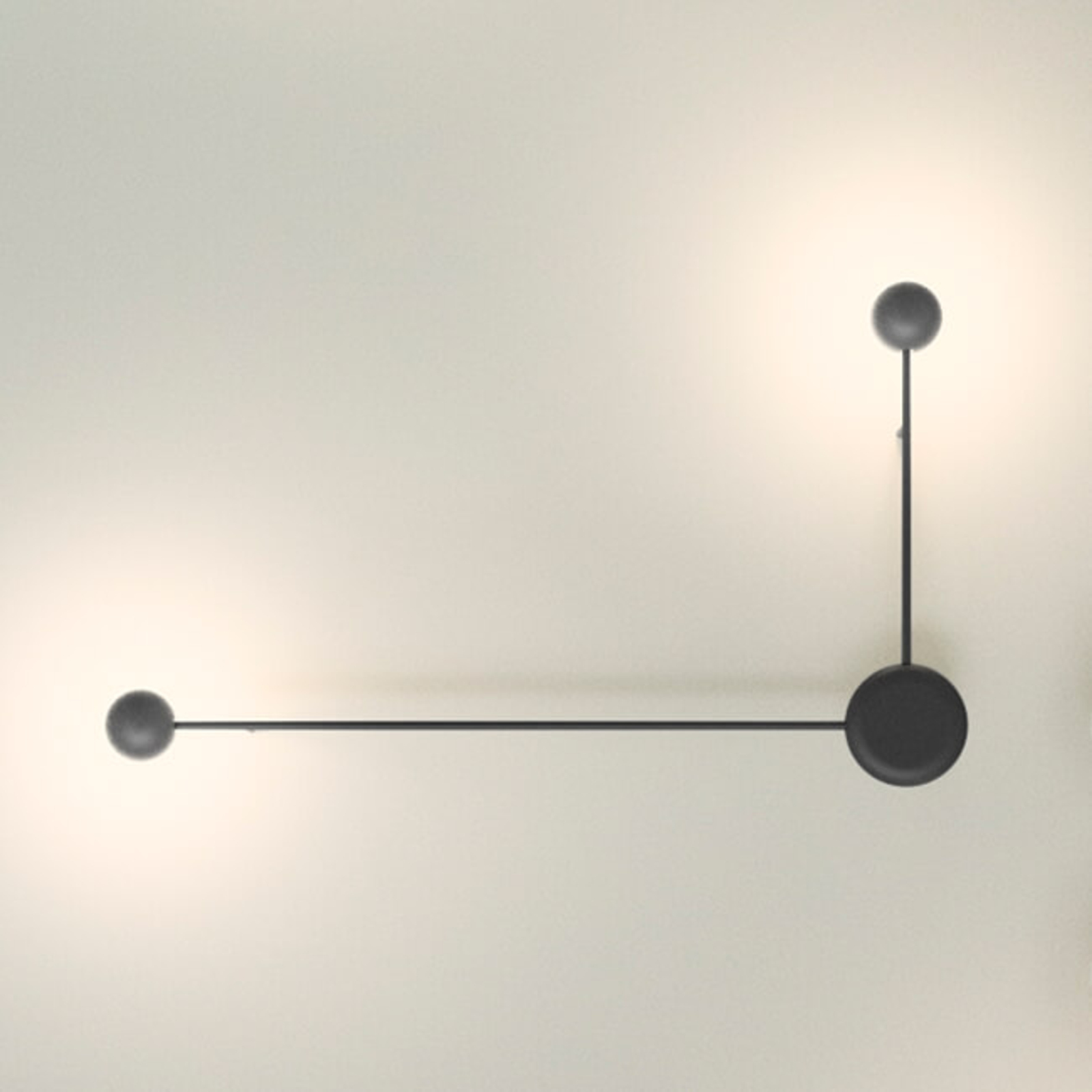 Vibia Pin LED-vegglampe, 2 lyskilder, svart