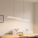 Żyrandol LED Lucande Vellia, czarna, długość 112 cm, CCT