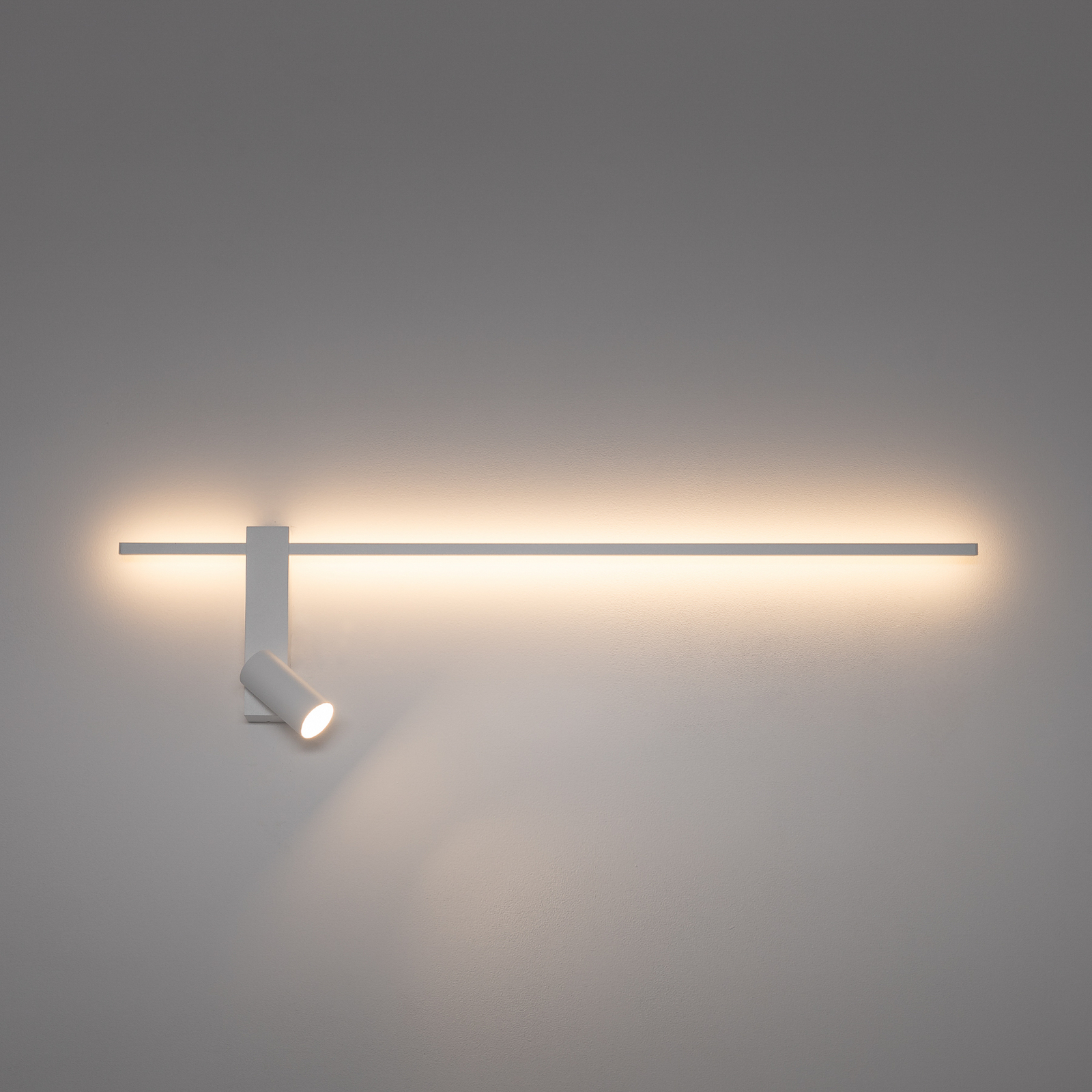 Wandlampe EASY LEFT, weiß, Breite 80 cm, Metall, GU10 + LED